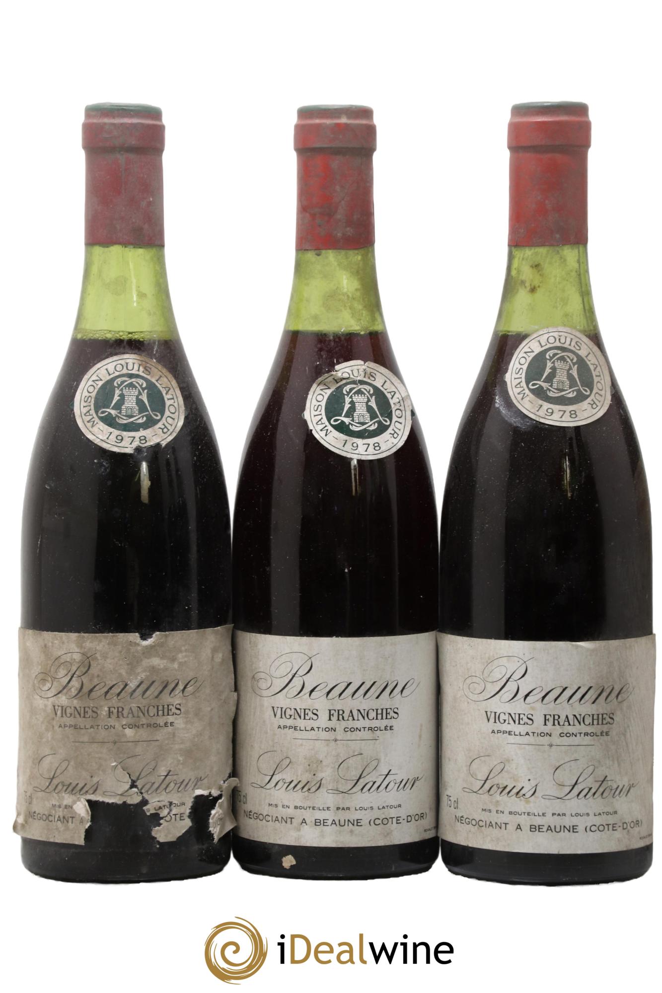 Beaune 1er Cru Vignes Franches Louis Latour 1978 - Lotto di 3 bottiglie - 0