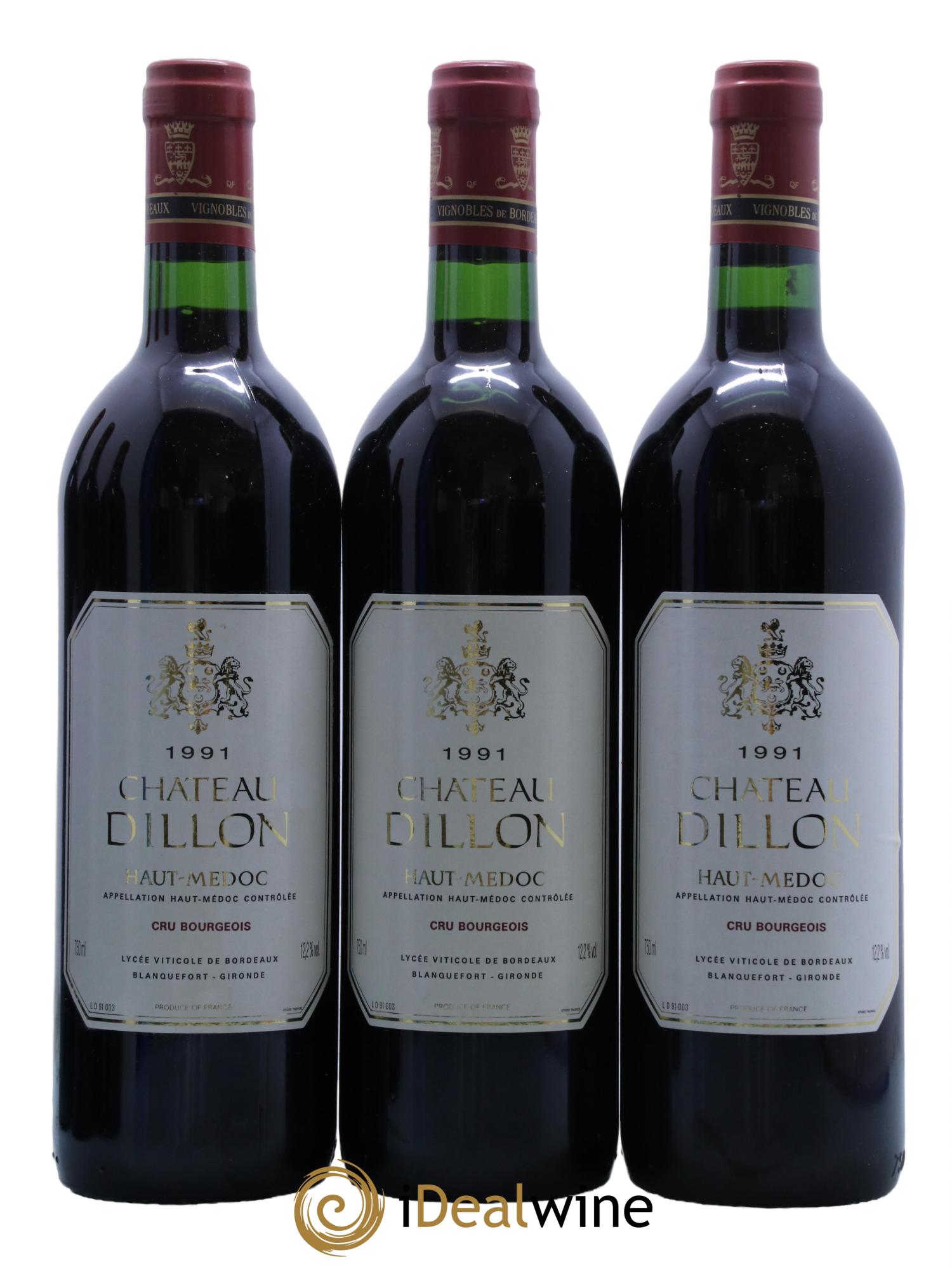 Château Dillon Cru Bourgeois  1991 - Lotto di 6 bottiglie - 1