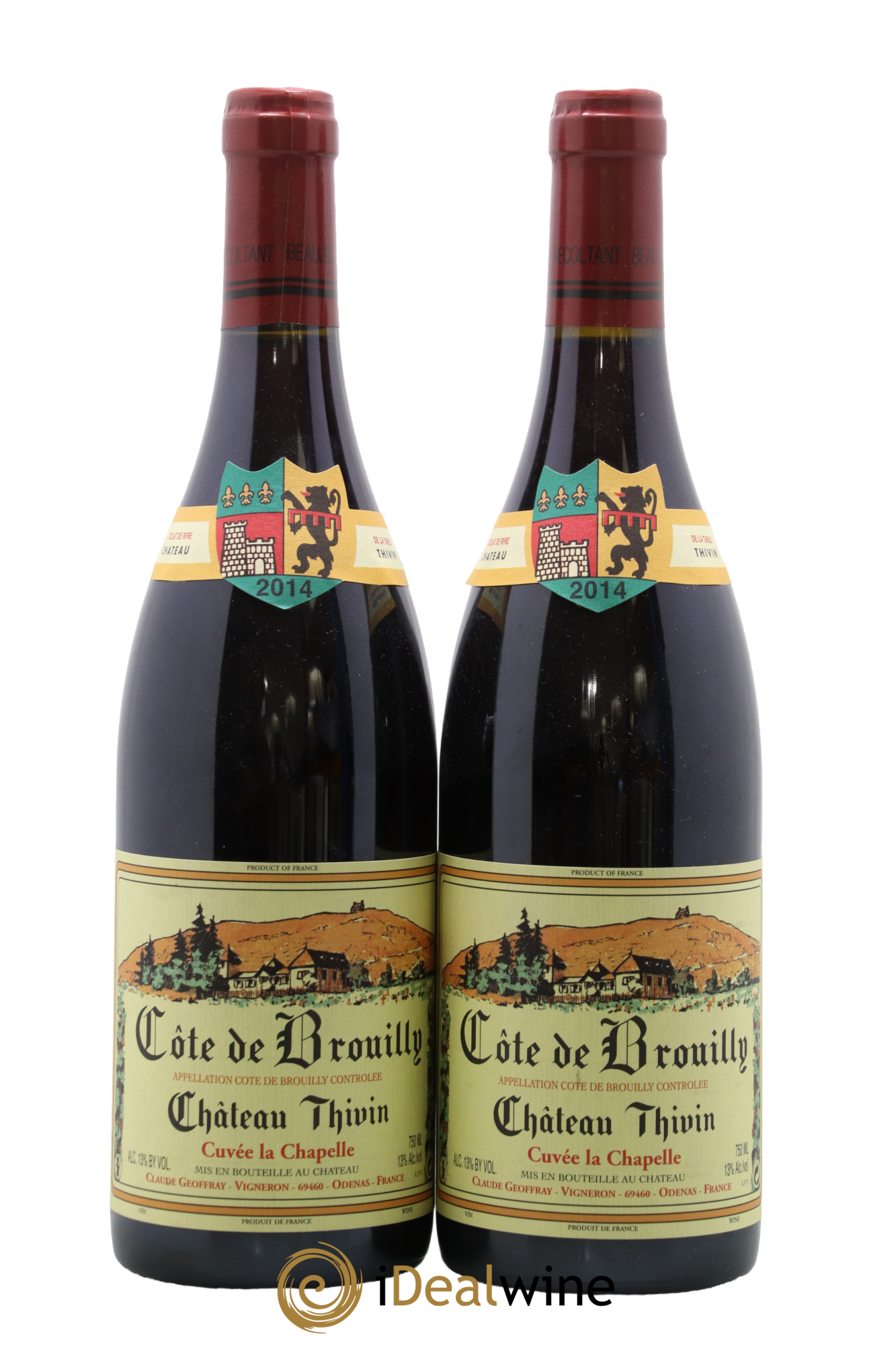 Côte de Brouilly Cuvée La Chapelle Château Thivin 2014 - Lot of 2 bottles - 0
