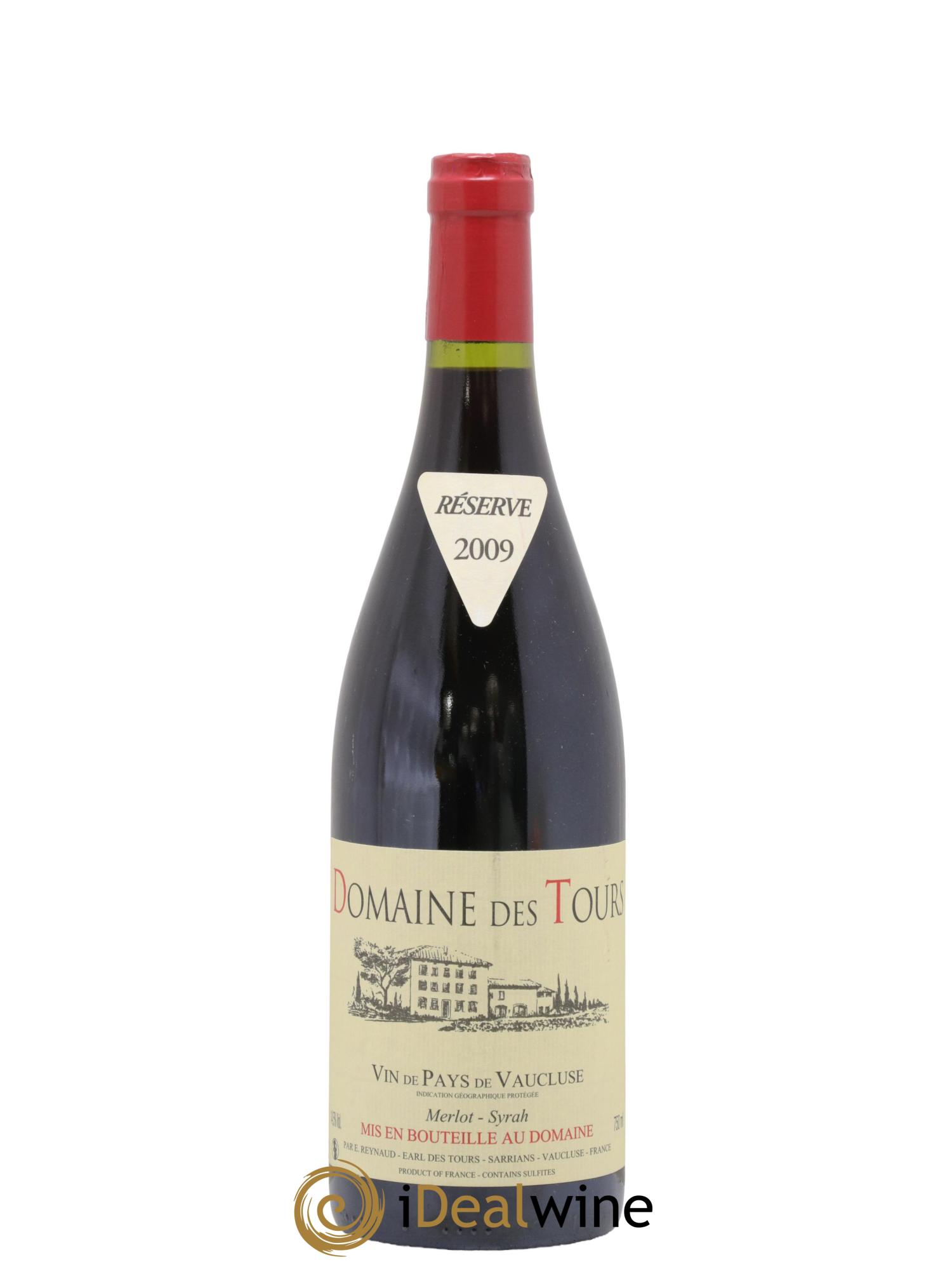 Vaucluse Domaine des Tours Merlot-Syrah Emmanuel Reynaud 2009 - Lot de 1 bouteille - 0
