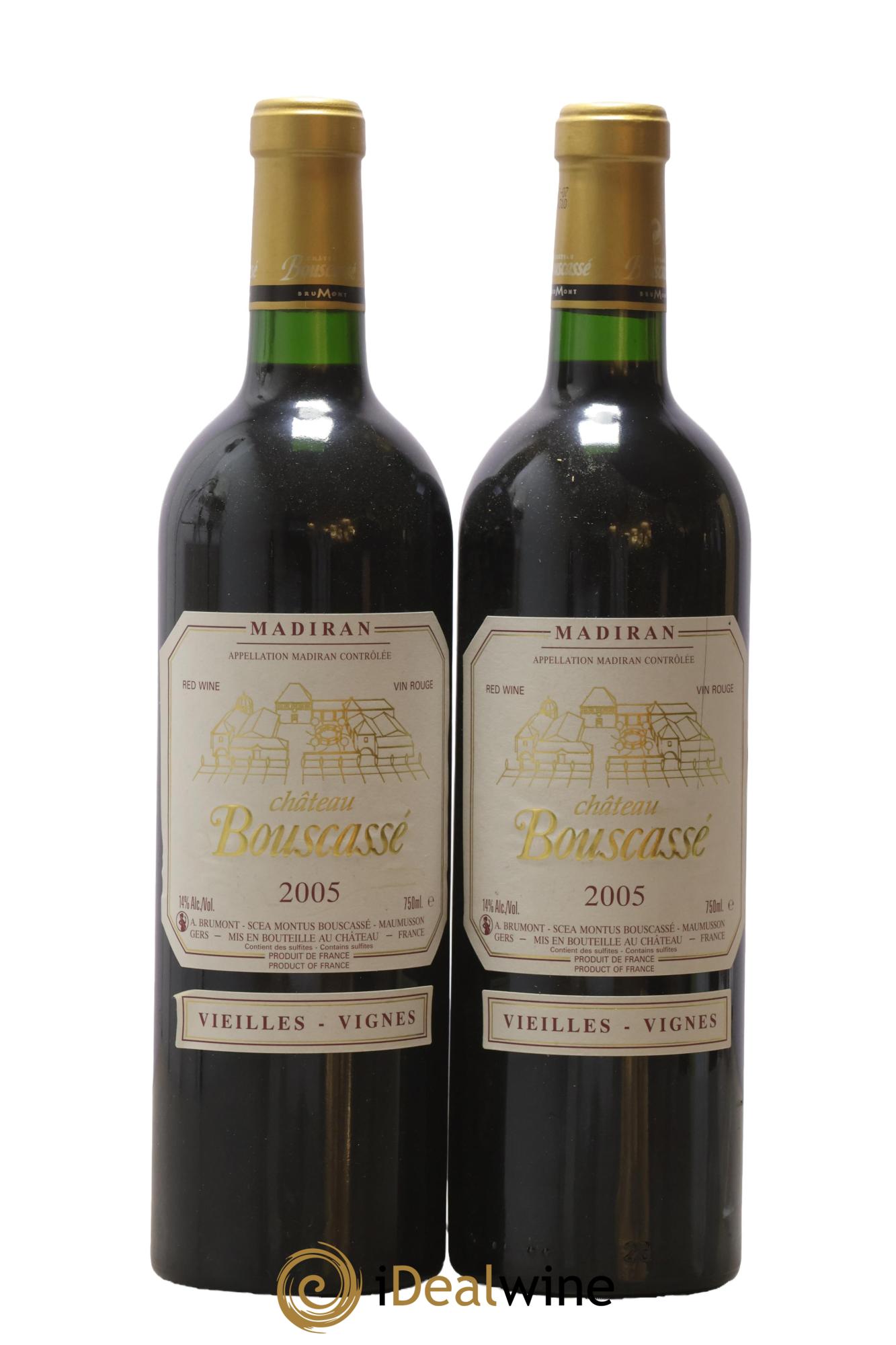 Madiran Vieilles Vignes Château Bouscassé - Alain Brumont 2005 - Lot de 2 bouteilles - 0