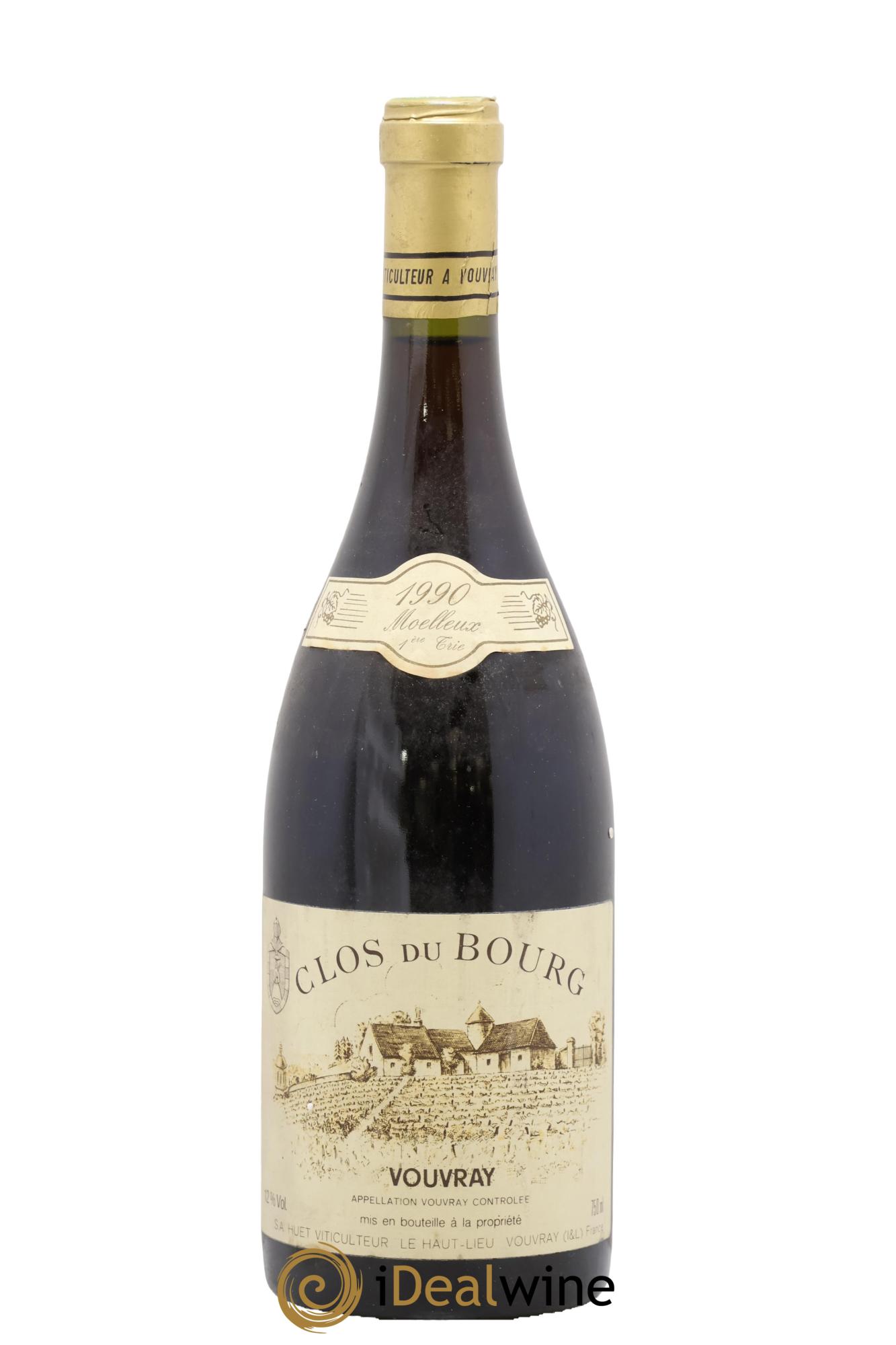 Vouvray Clos du Bourg Moelleux 1ère trie Domaine Huet 1990 - Posten von 1 Flasche - 0