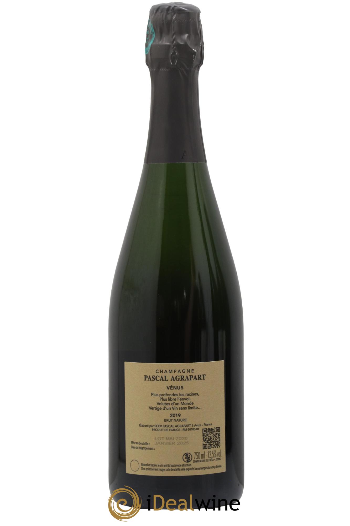 Vénus Blanc de Blancs Brut Nature Pascal Agrapart 2019 - Lot de 1 bouteille - 1