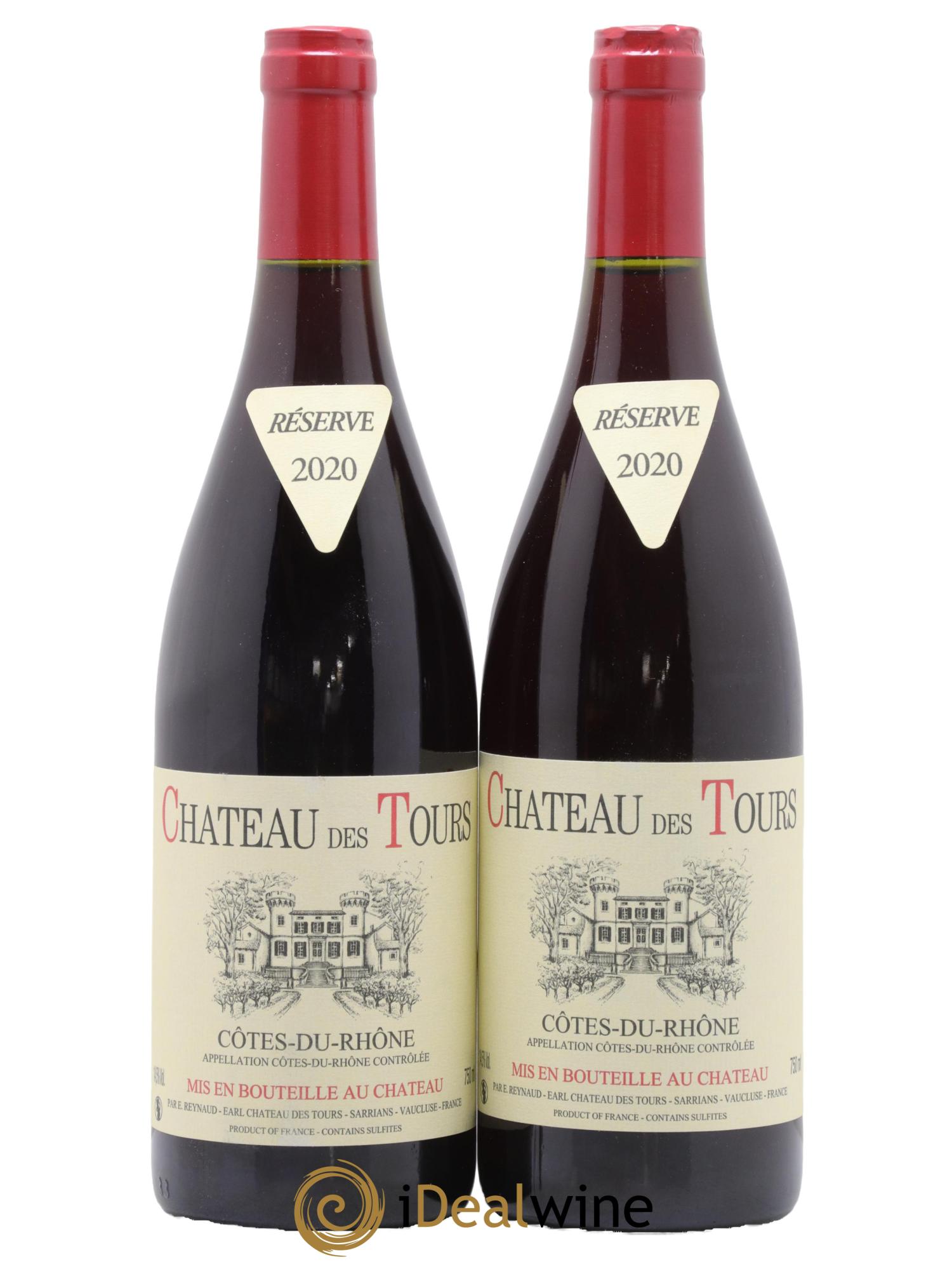 Côtes-du-Rhône Château des Tours Emmanuel Reynaud 2020 - Lot de 2 bouteilles - 0