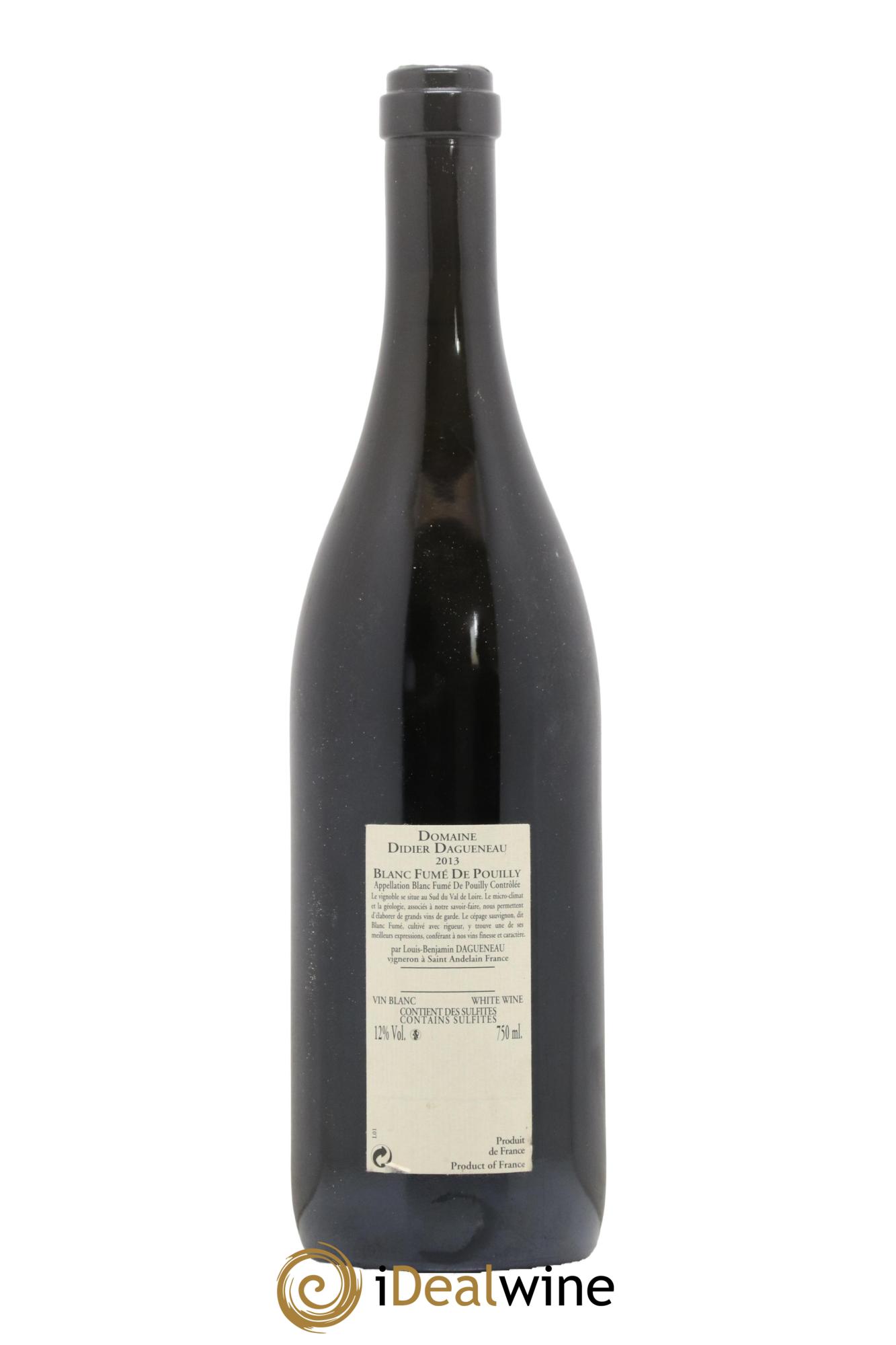 Pouilly-Fumé Blanc Fumé de Pouilly Dagueneau (Domaine Didier - Louis-Benjamin) 2013 - Lot de 1 bouteille - 1