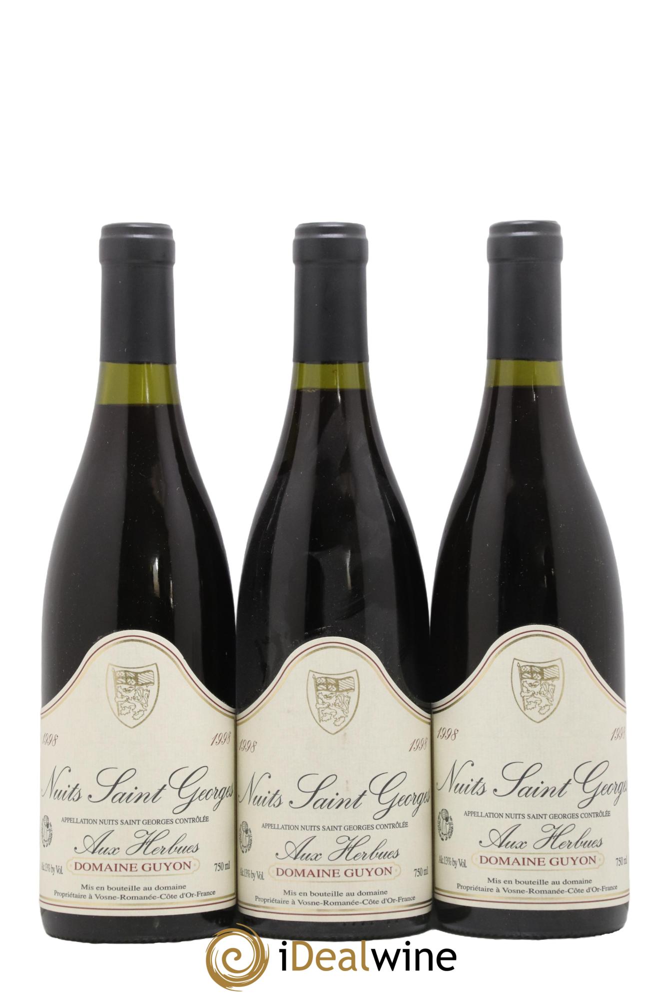 Nuits-Saint-Georges Aux Herbues Domaine Guyon 1998 - Lot de 3 bouteilles - 0