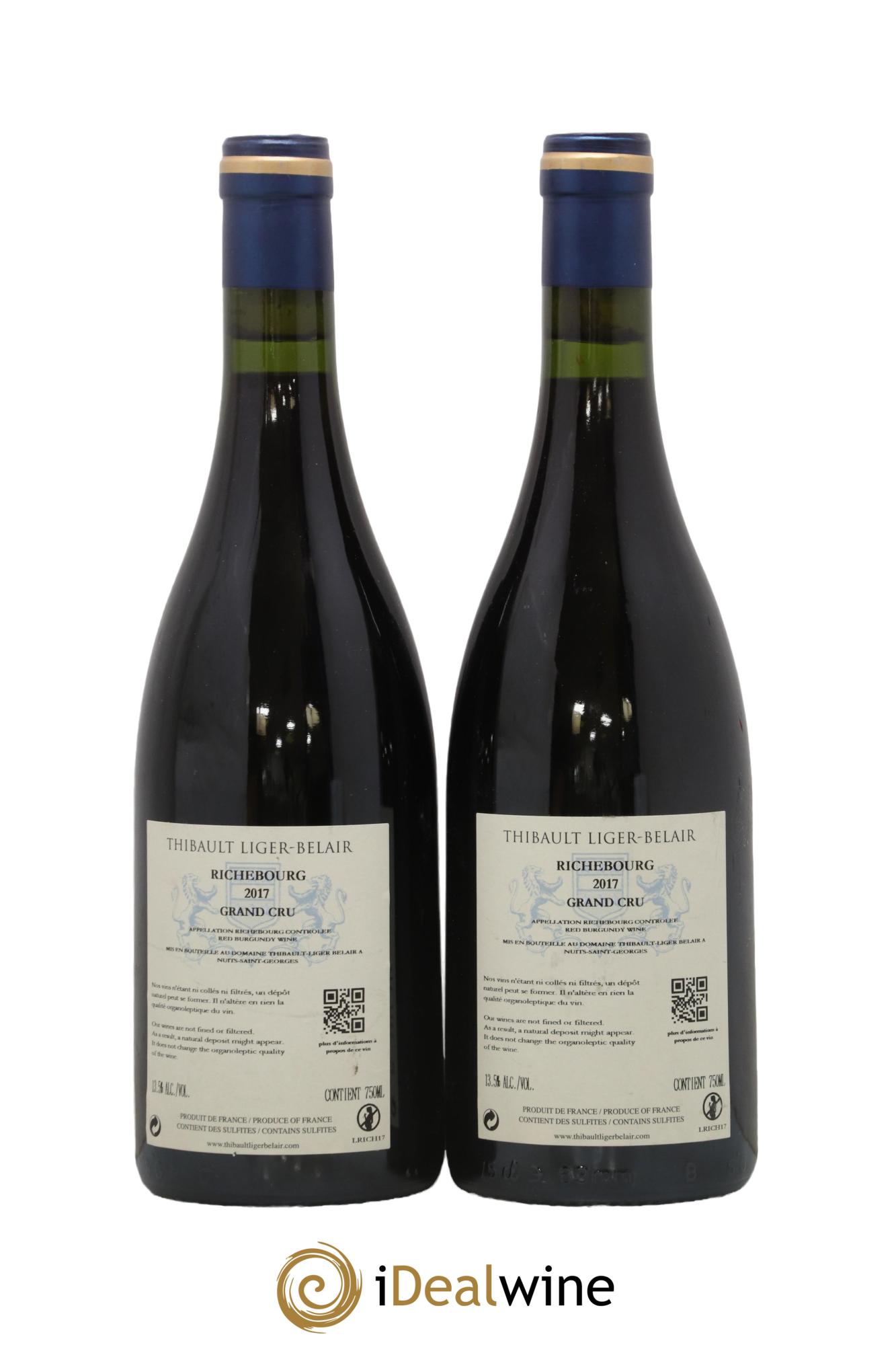 Richebourg Grand Cru Thibault Liger-Belair 2017 - Lot of 2 bottles - 1