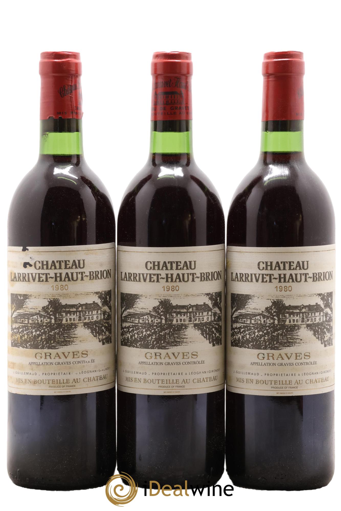 Château Larrivet Haut-Brion 1980 - Posten von 3 Flaschen - 0