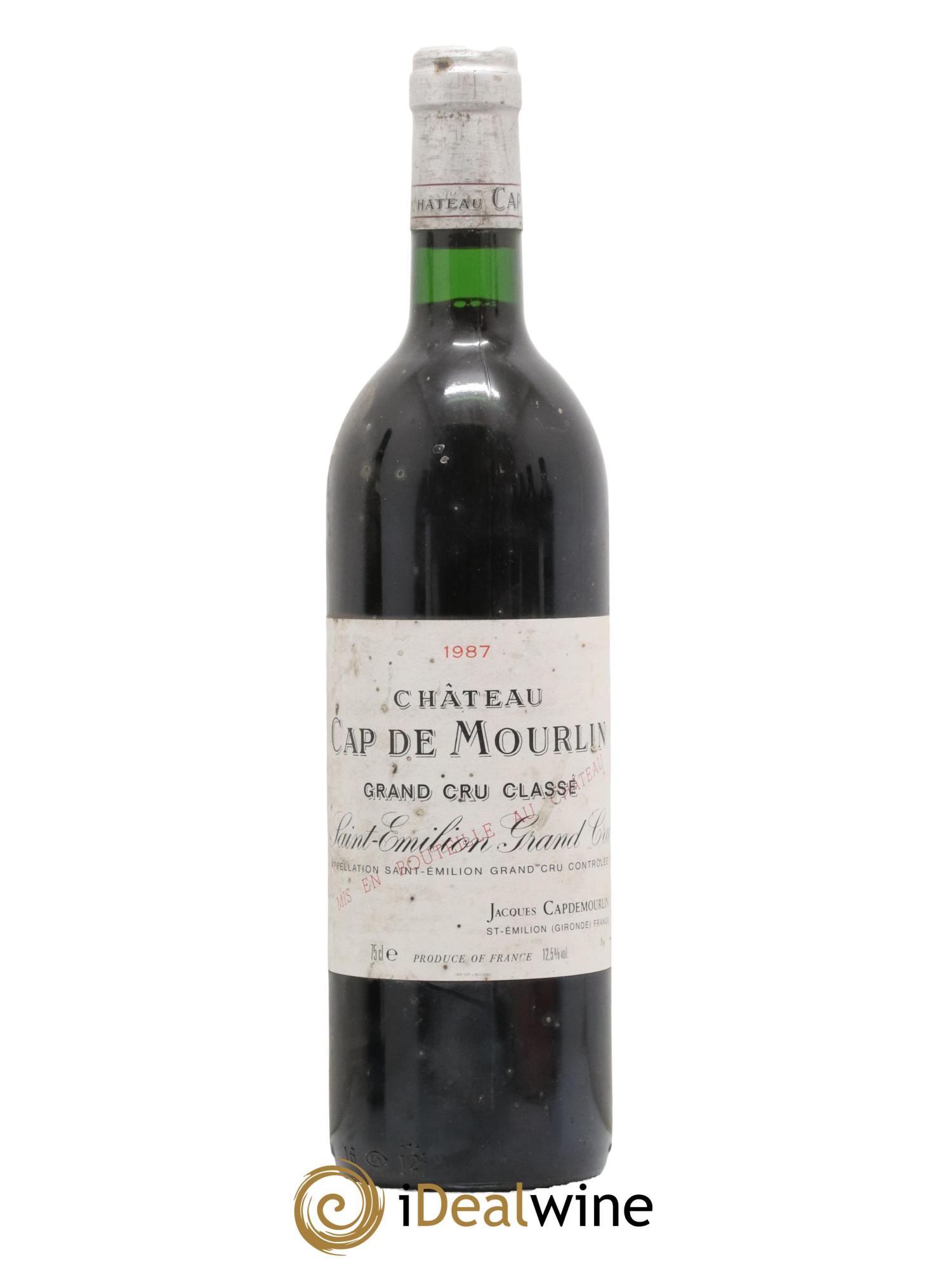 Château Cap de Mourlin Grand Cru Classé 1987 - Lot de 1 bouteille - 0