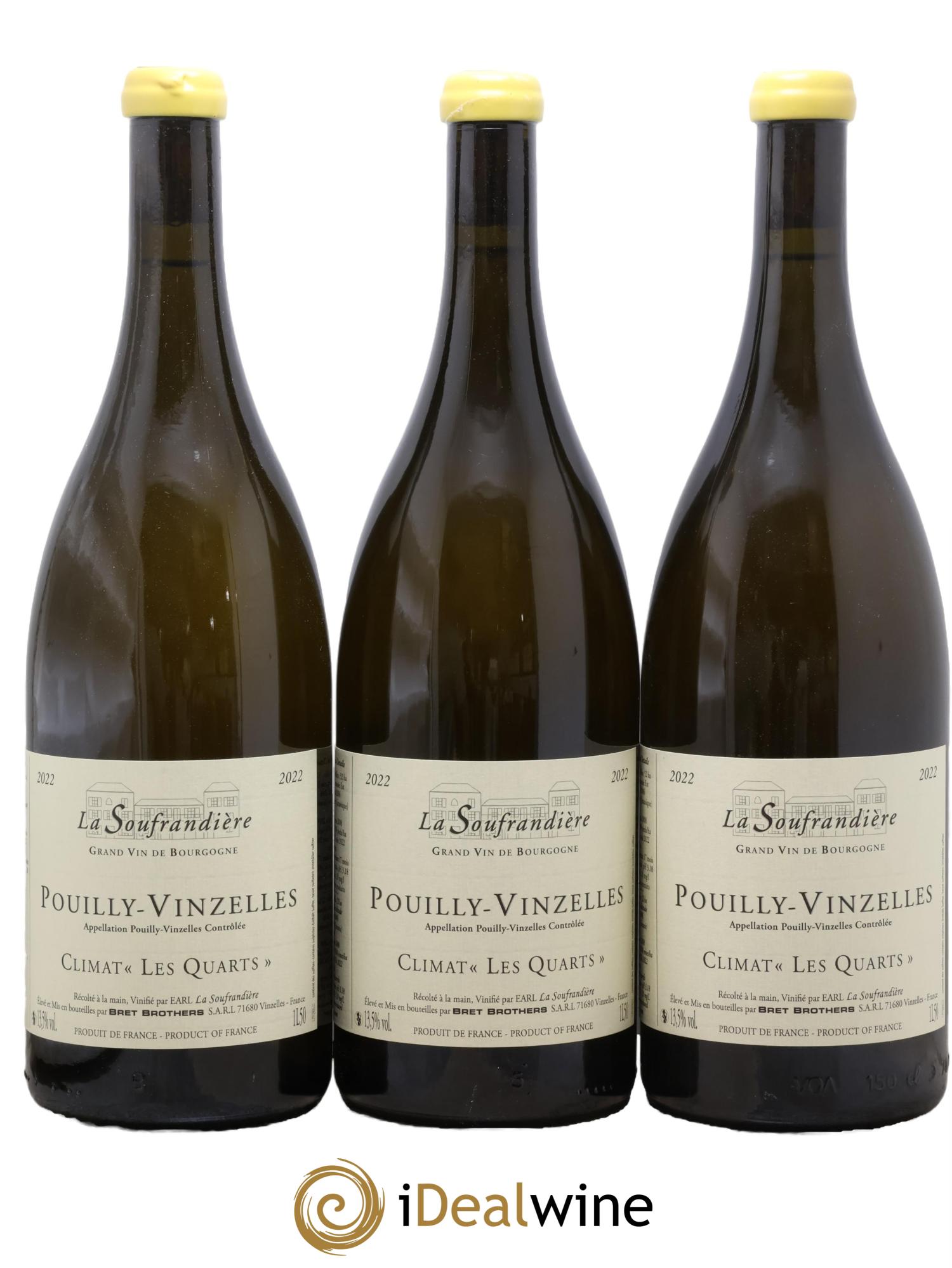 Pouilly-Vinzelles Les Quarts La Soufrandière - Bret Brothers 2022 - Lot of 3 magnums - 0