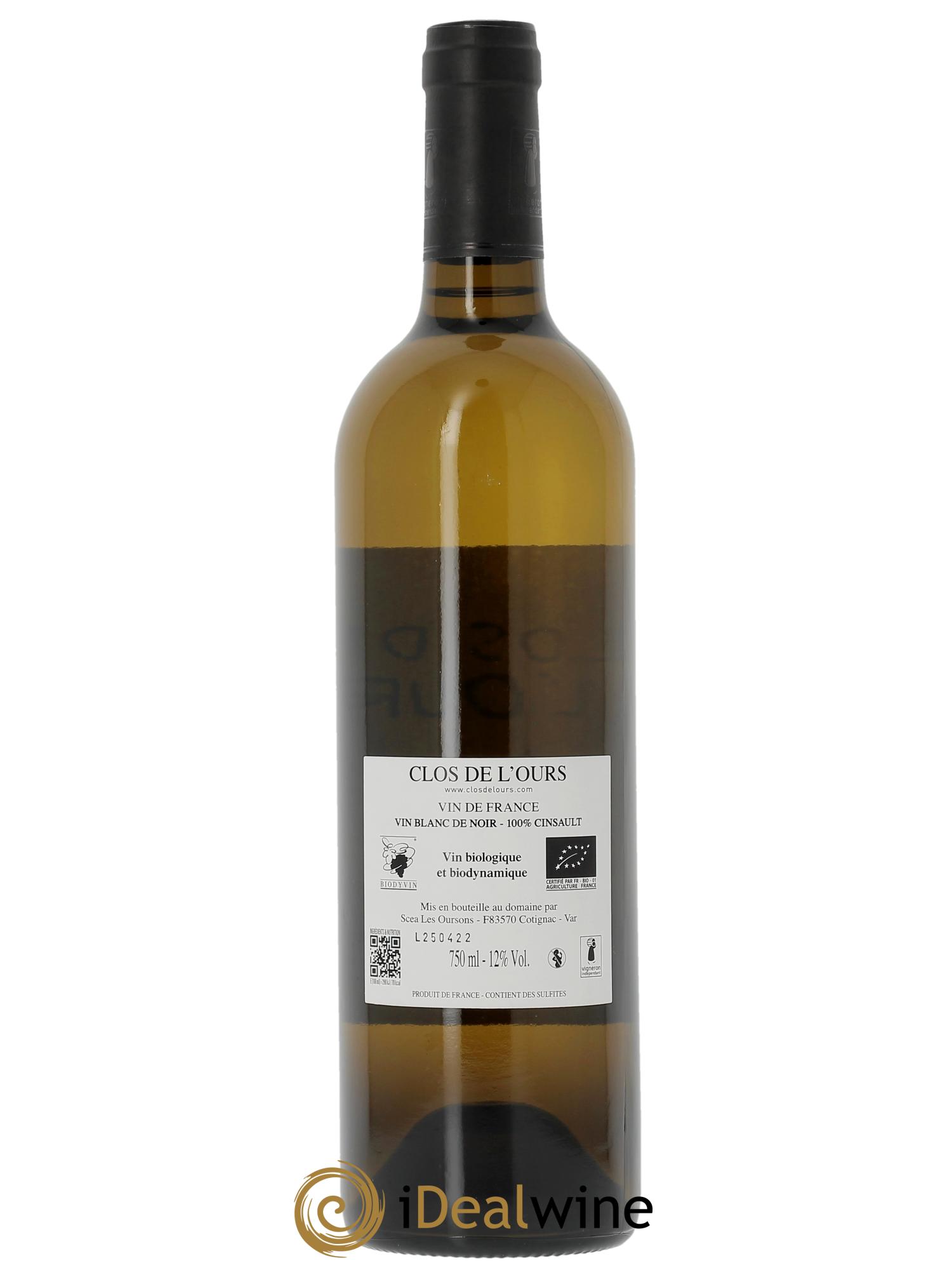 Vin de France Les Peaux Rouges Clos de l'Ours  2024 - Lot de 1 bouteille - 1