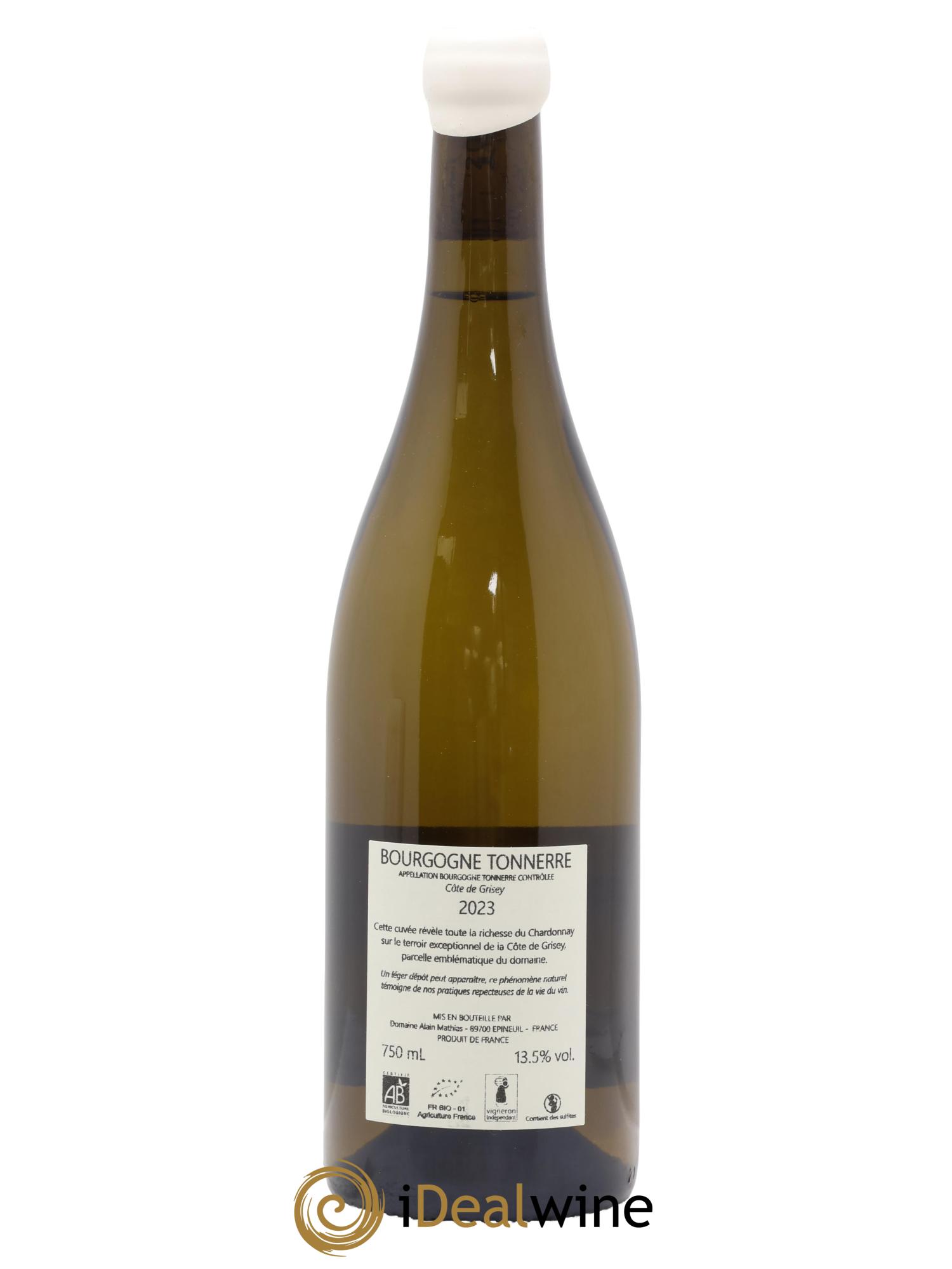 Bourgogne Tonnerre Côte de Grisey Domaine Alain Mathias 2023 - Lot de 1 bouteille - 1