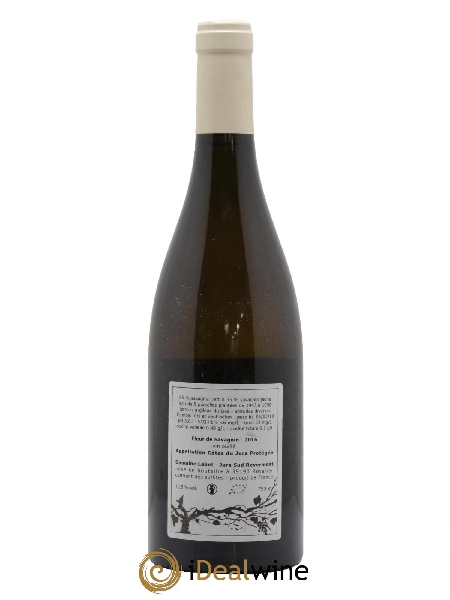 Côtes du Jura Fleur de Savagnin Romain - Julien  - Charline Labet 2016 - Lot de 1 bouteille - 1