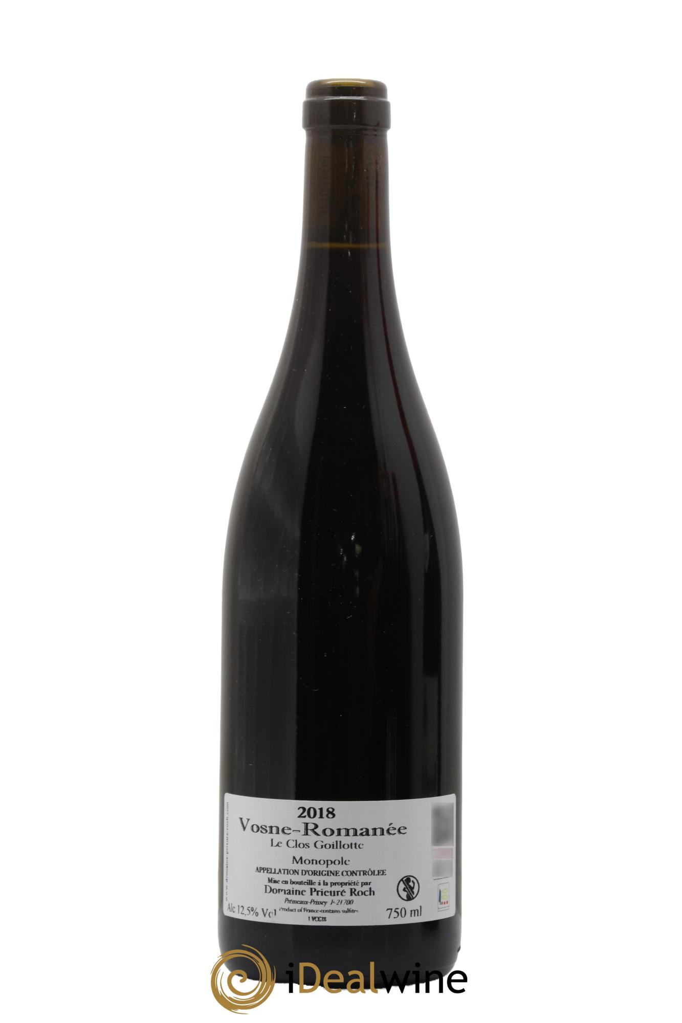 Vosne-Romanée Le Clos Goillotte Prieuré Roch 2018 - Lot de 1 bouteille - 1
