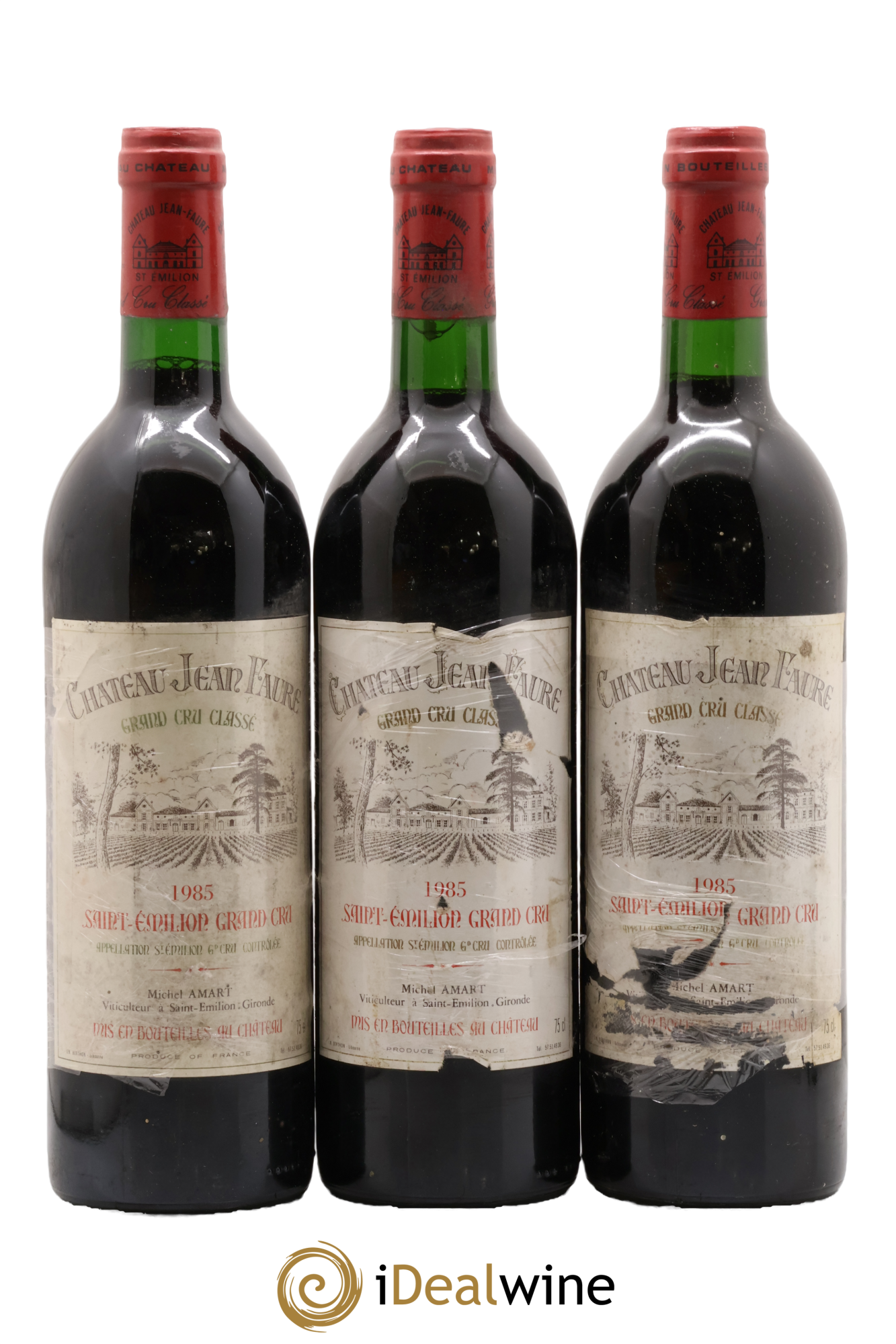Château Jean Faure Grand Cru Classé 1985 - Lot de 3 bouteilles - 0