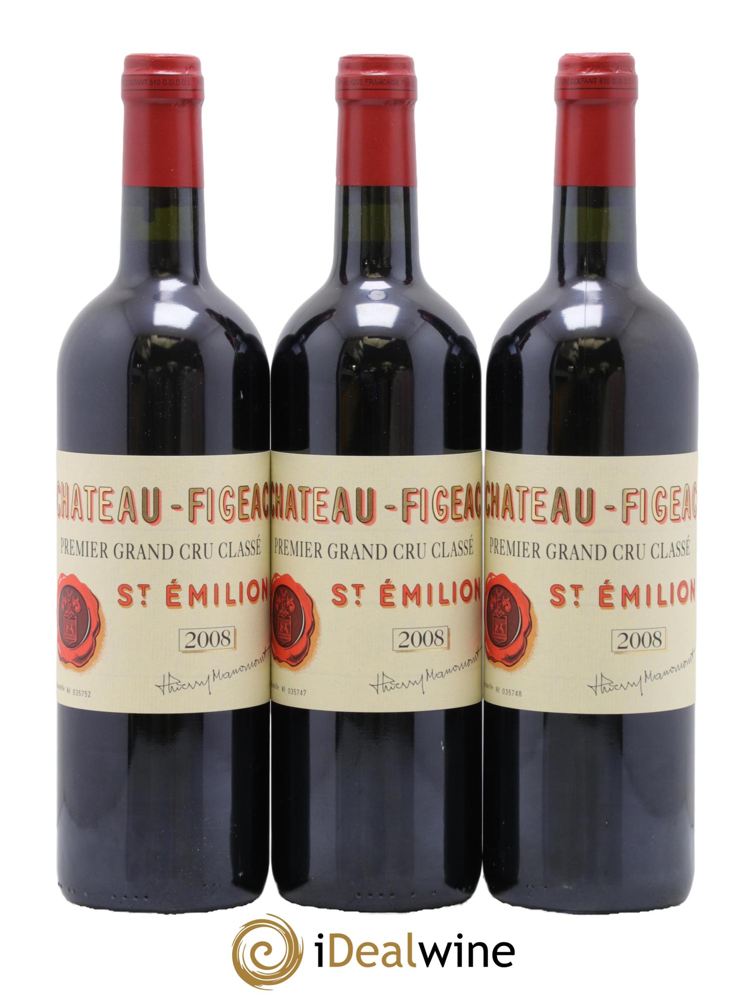 Château Figeac 1er Grand Cru Classé A 2008 - Lot of 12 bottles - 1