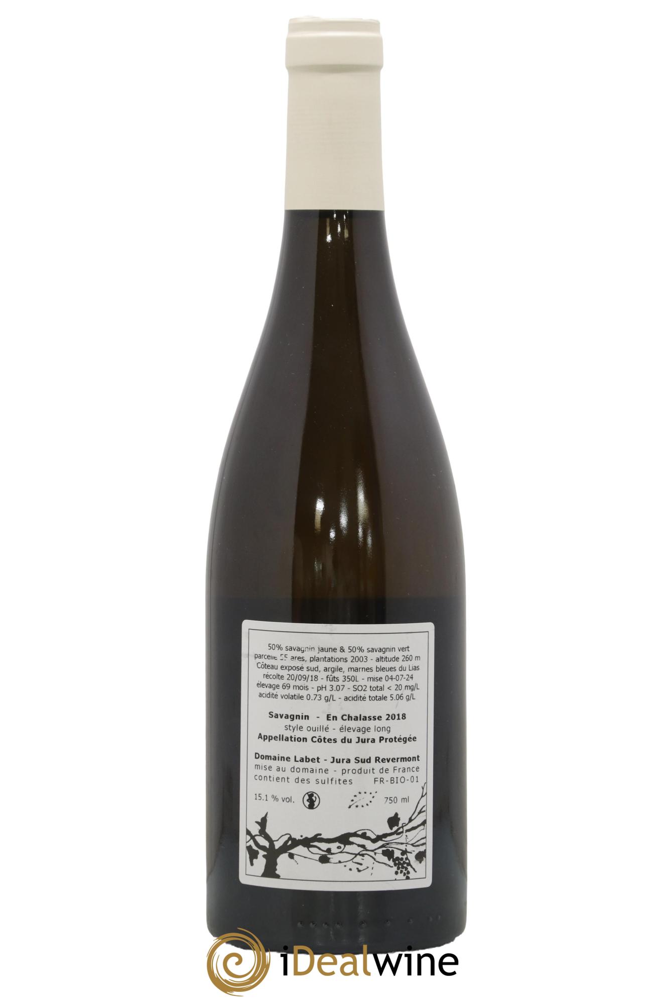 Côtes du Jura Savagnin en Chalasse Elevage Long Romain - Julien - Charline Labet 2018 - Lot de 1 bouteille - 1