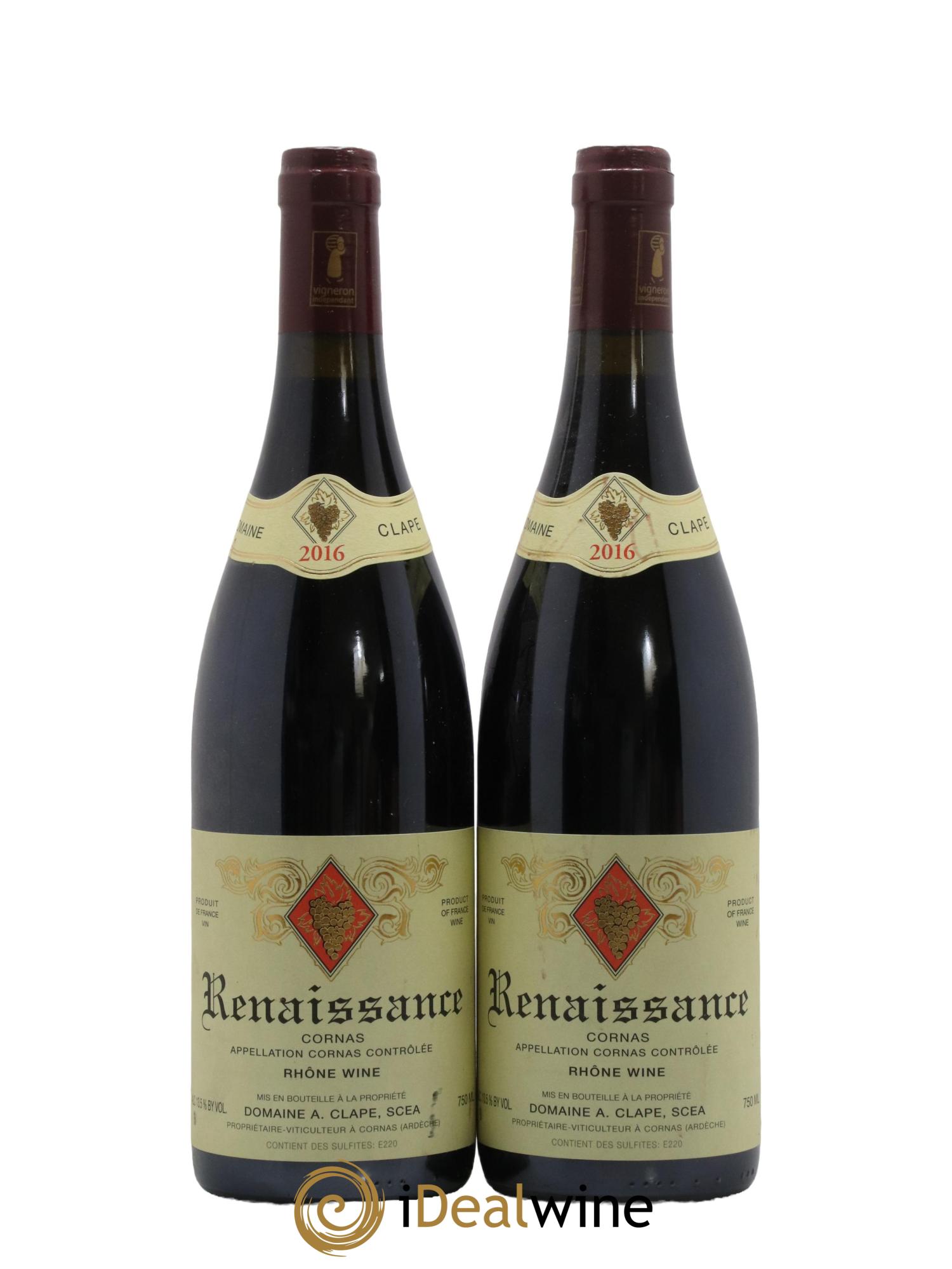 Cornas Renaissance Auguste Clape 2016 - Lotto di 2 bottiglie - 0