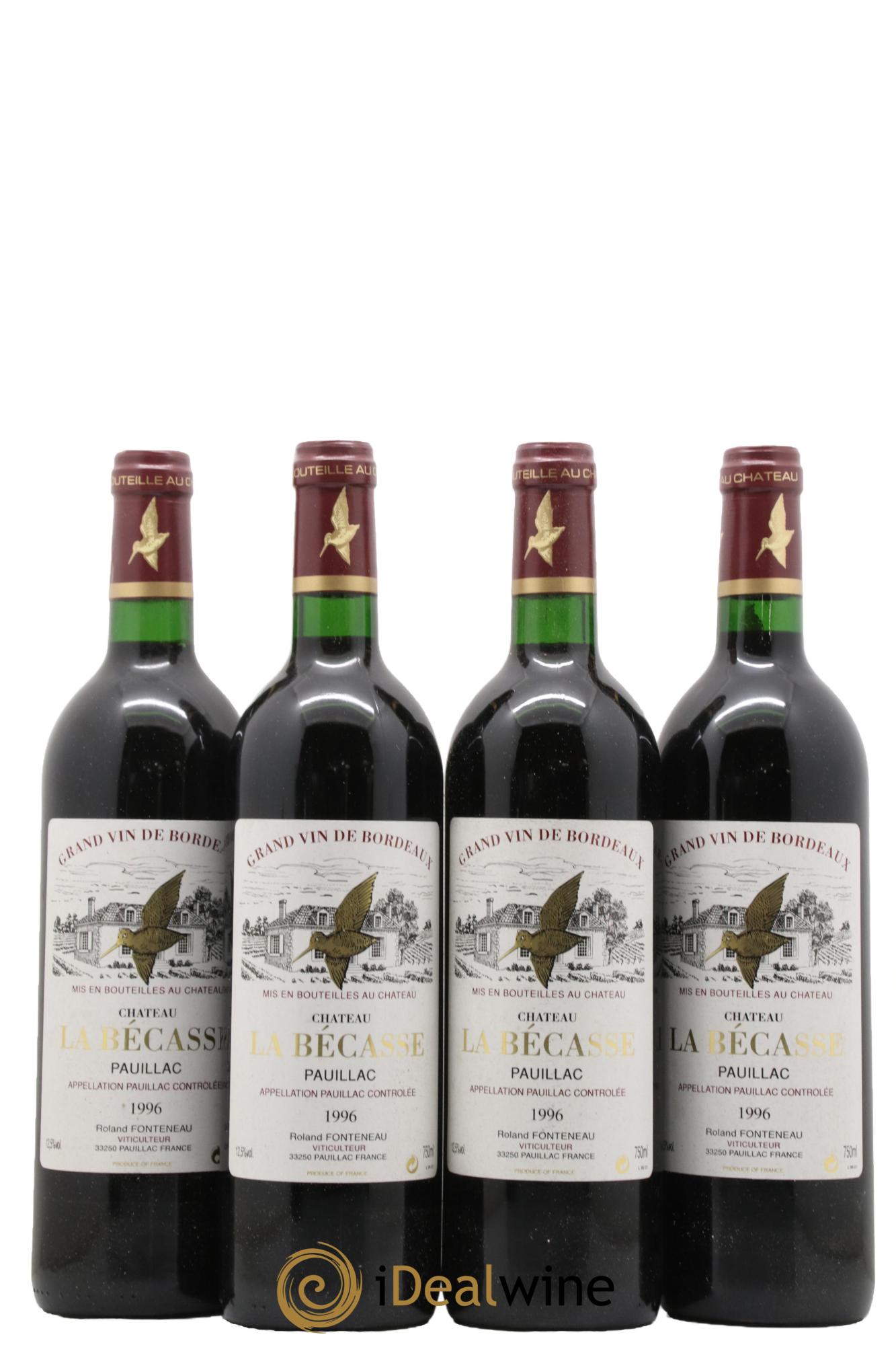 Château la Bécasse 1996 - Lot de 4 bouteilles - 0