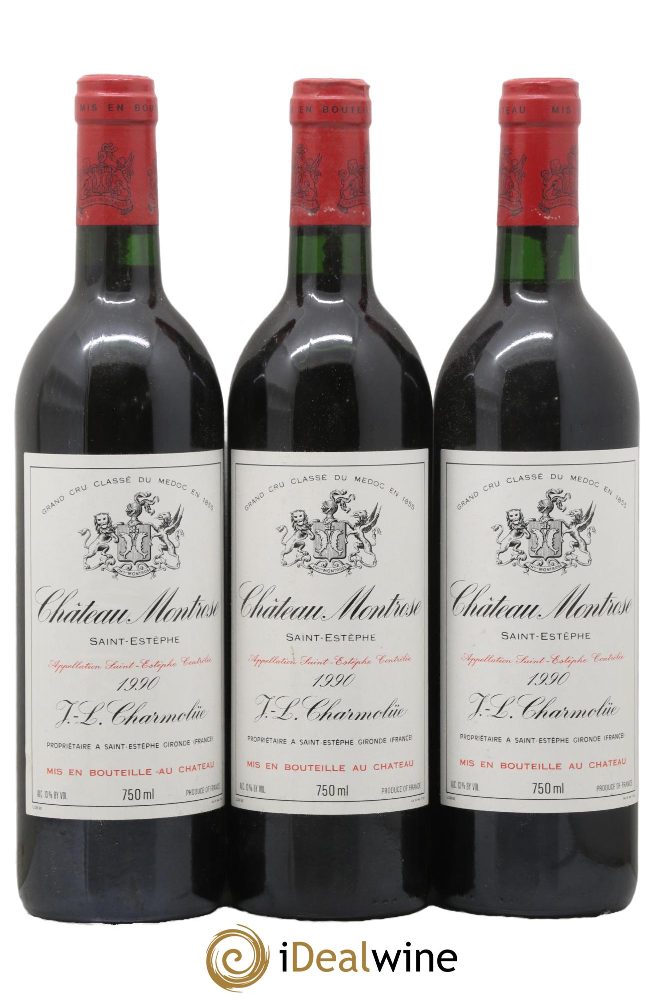 Château Montrose 2ème Grand Cru Classé 1990 - Lot of 3 bottles - 0