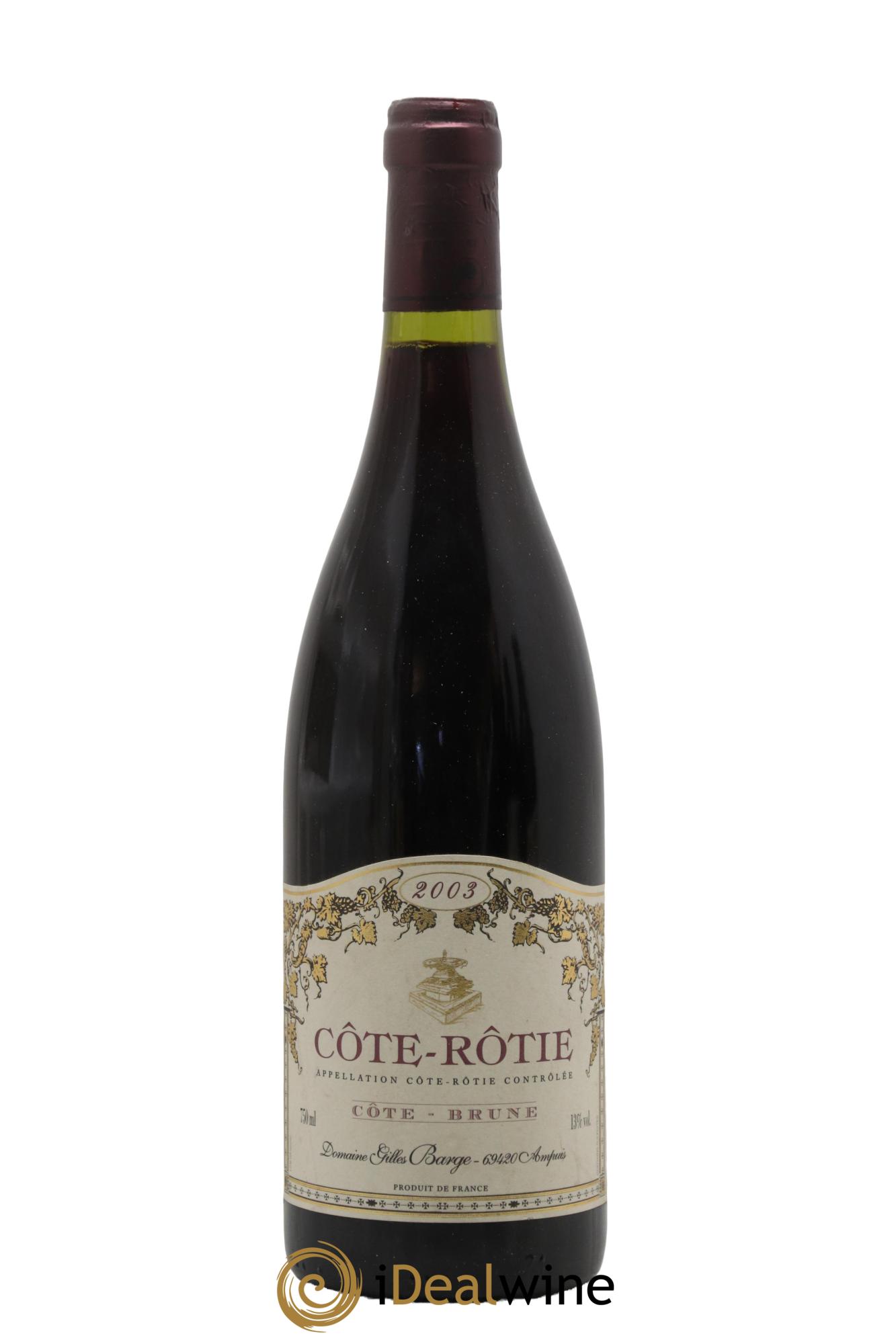 Côte-Rôtie Côte Brune Domaine Gilles Barge 2003 - Lot de 1 bouteille - 0