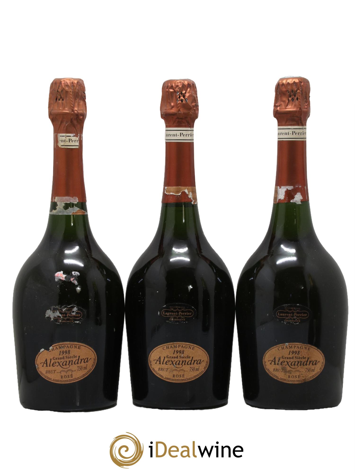 Cuvée Alexandra Laurent Perrier 1998 - Lot of 3 bottles - 0