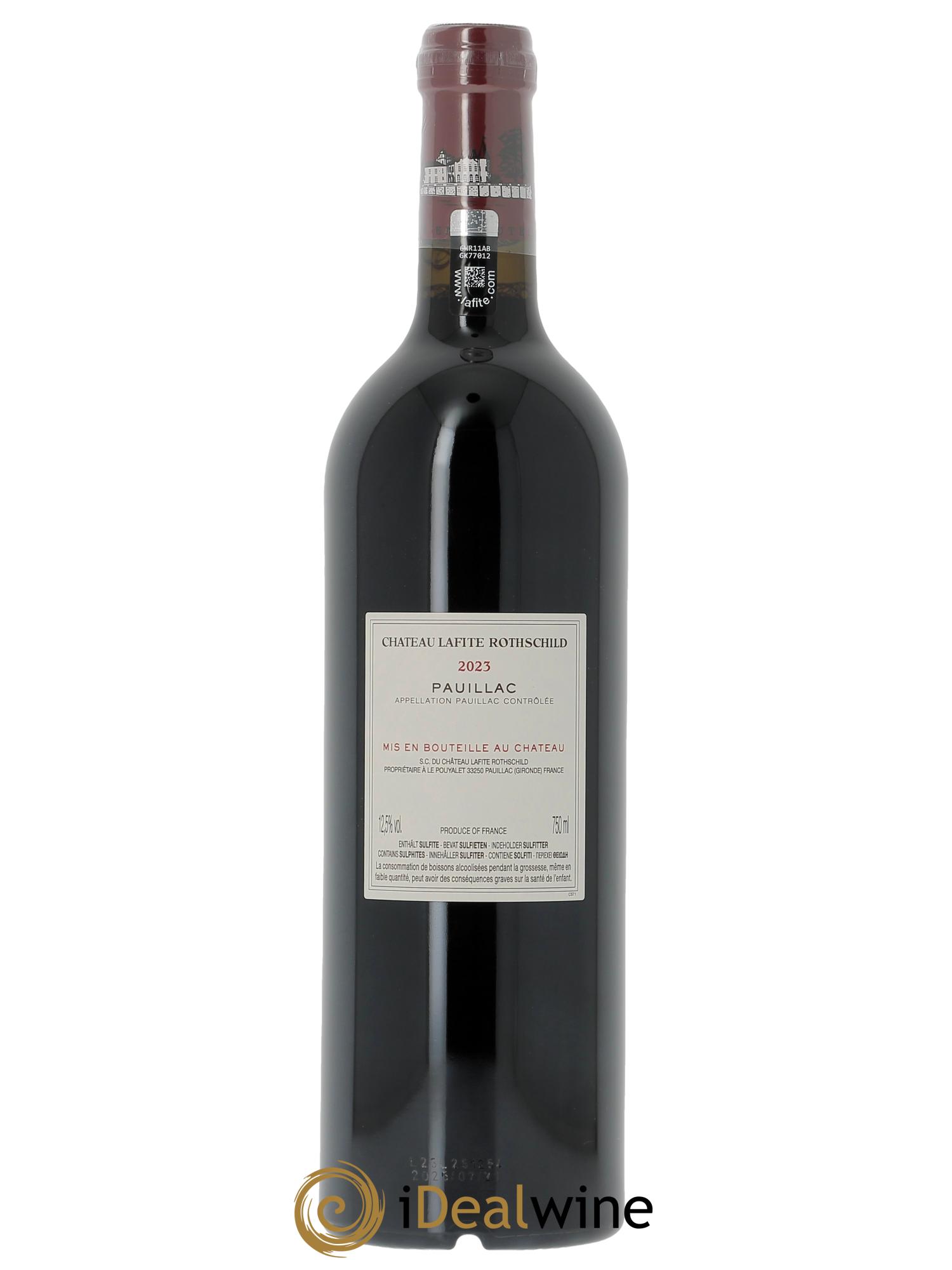 Château Lafite Rothschild 1er Grand Cru Classé (CBO à partir de 3 bts) 2023 - Lot de 1 bouteille - 1