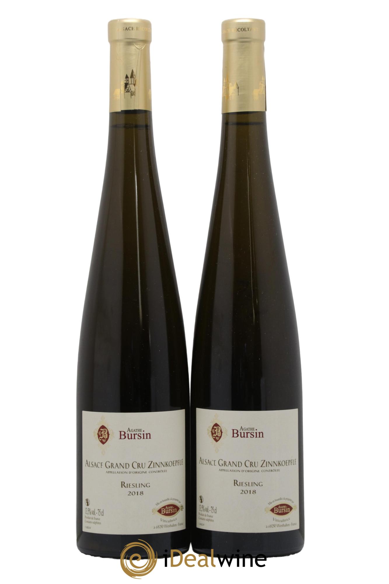 Alsace Riesling Grand Cru Zinnkoepflé Agathe Bursin 2018 - Lot de 2 bouteilles - 0
