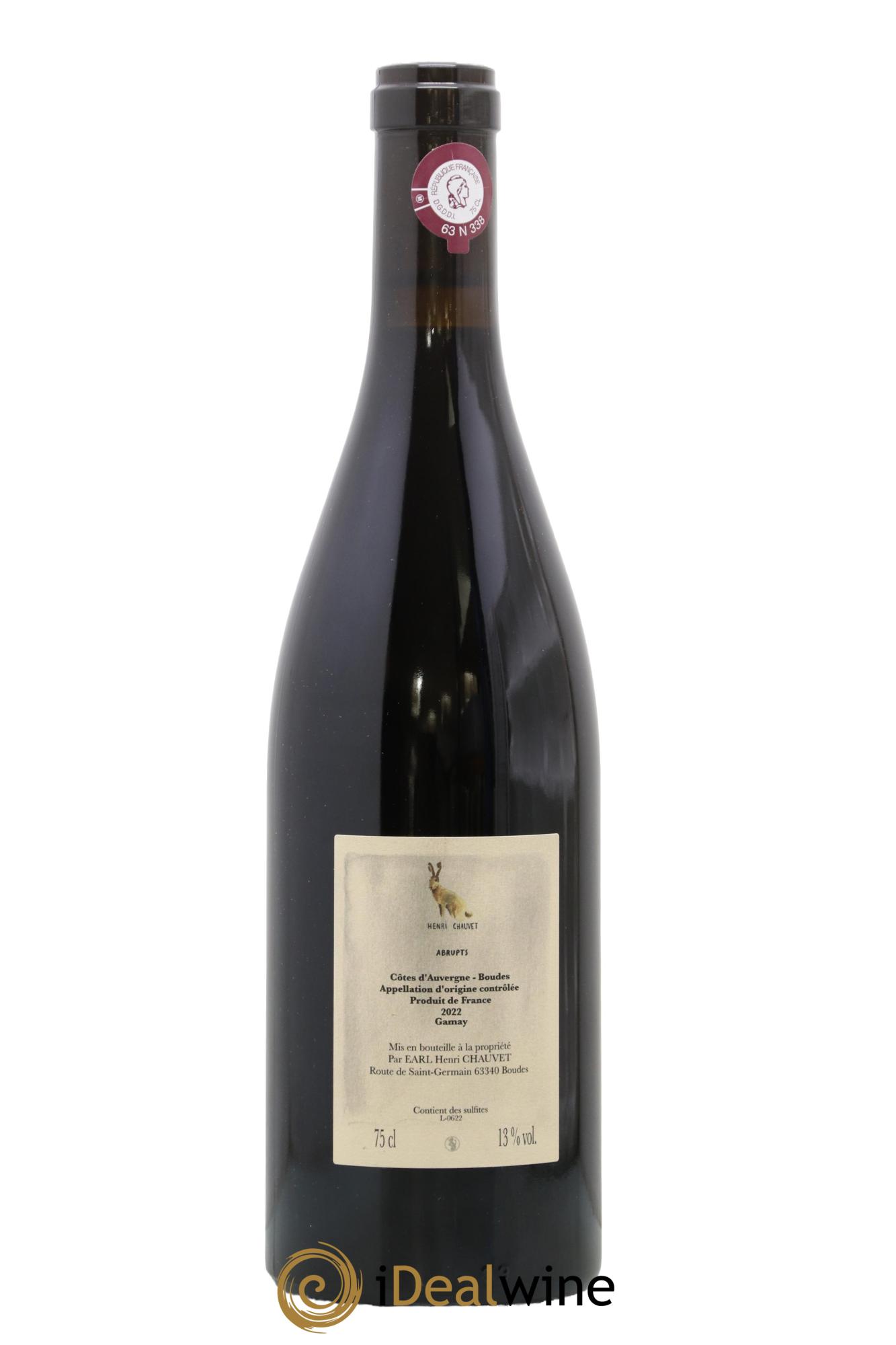 Côtes d'Auvergne Abrupts Henri Chauvet 2022 - Lot de 1 bouteille - 1