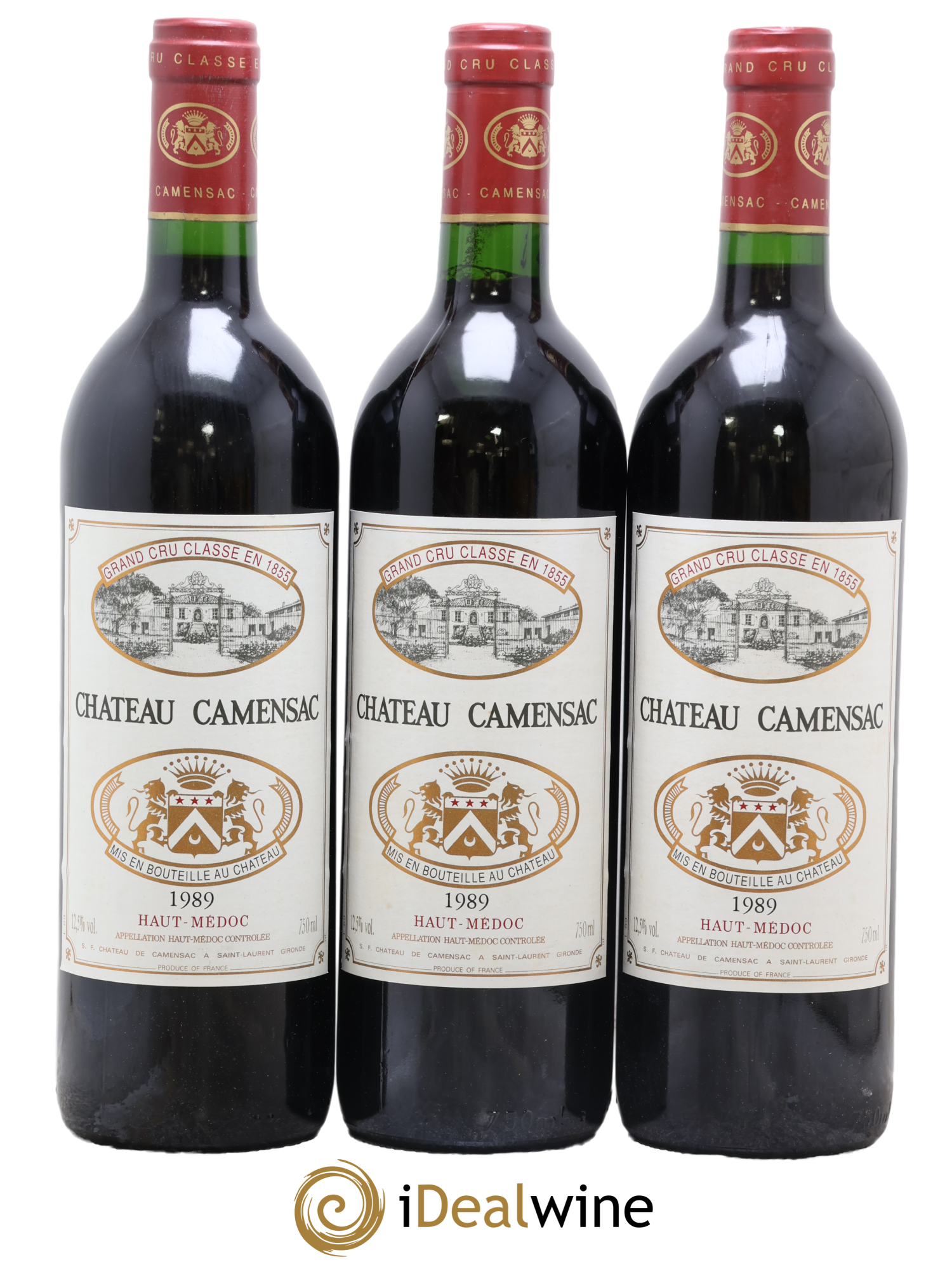 Château Camensac 5ème Grand Cru Classé 1989 - Posten von 3 Flaschen - 0