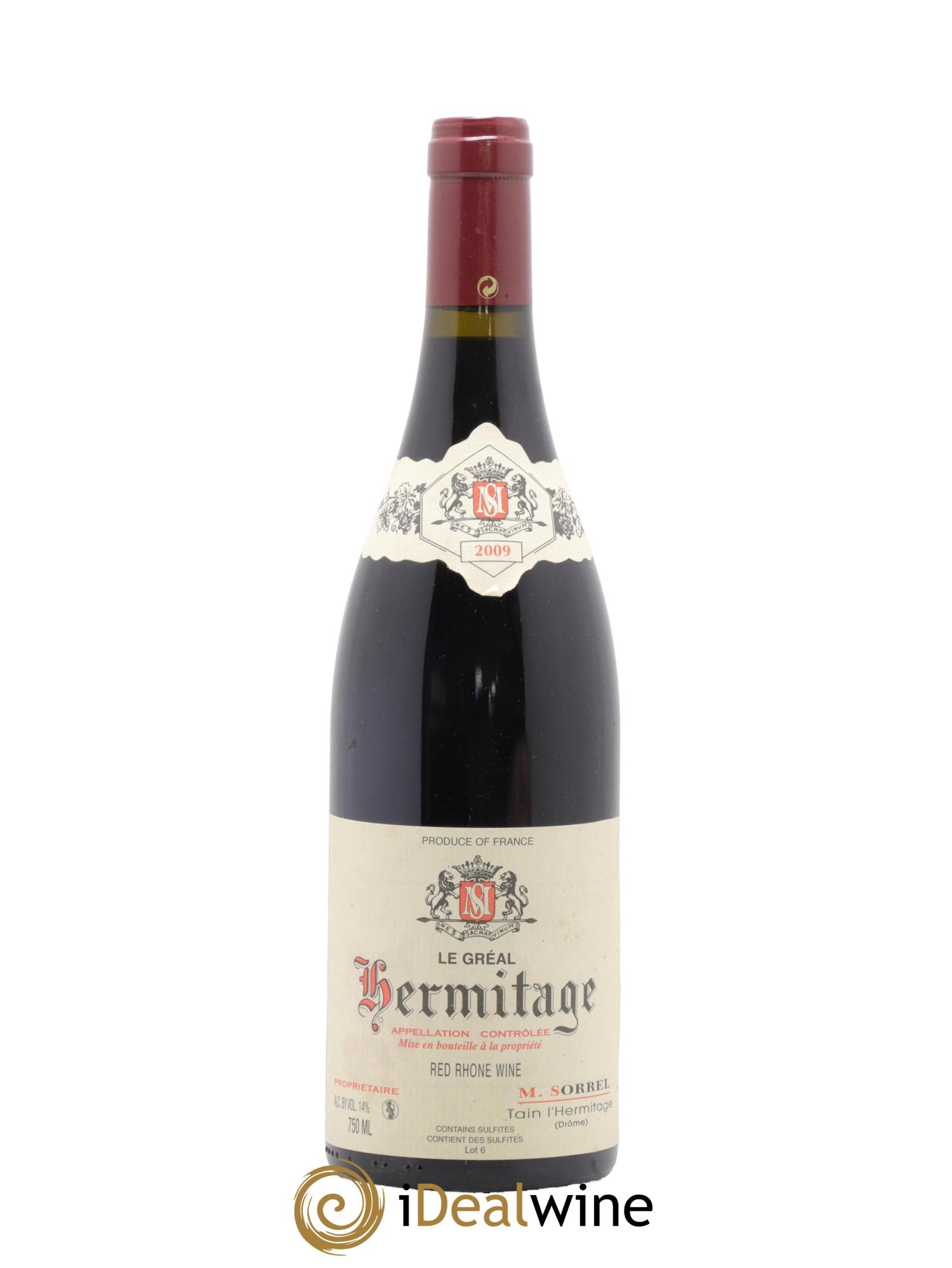 Hermitage Le Gréal Marc Sorrel 2009 - Lot de 1 bouteille - 0