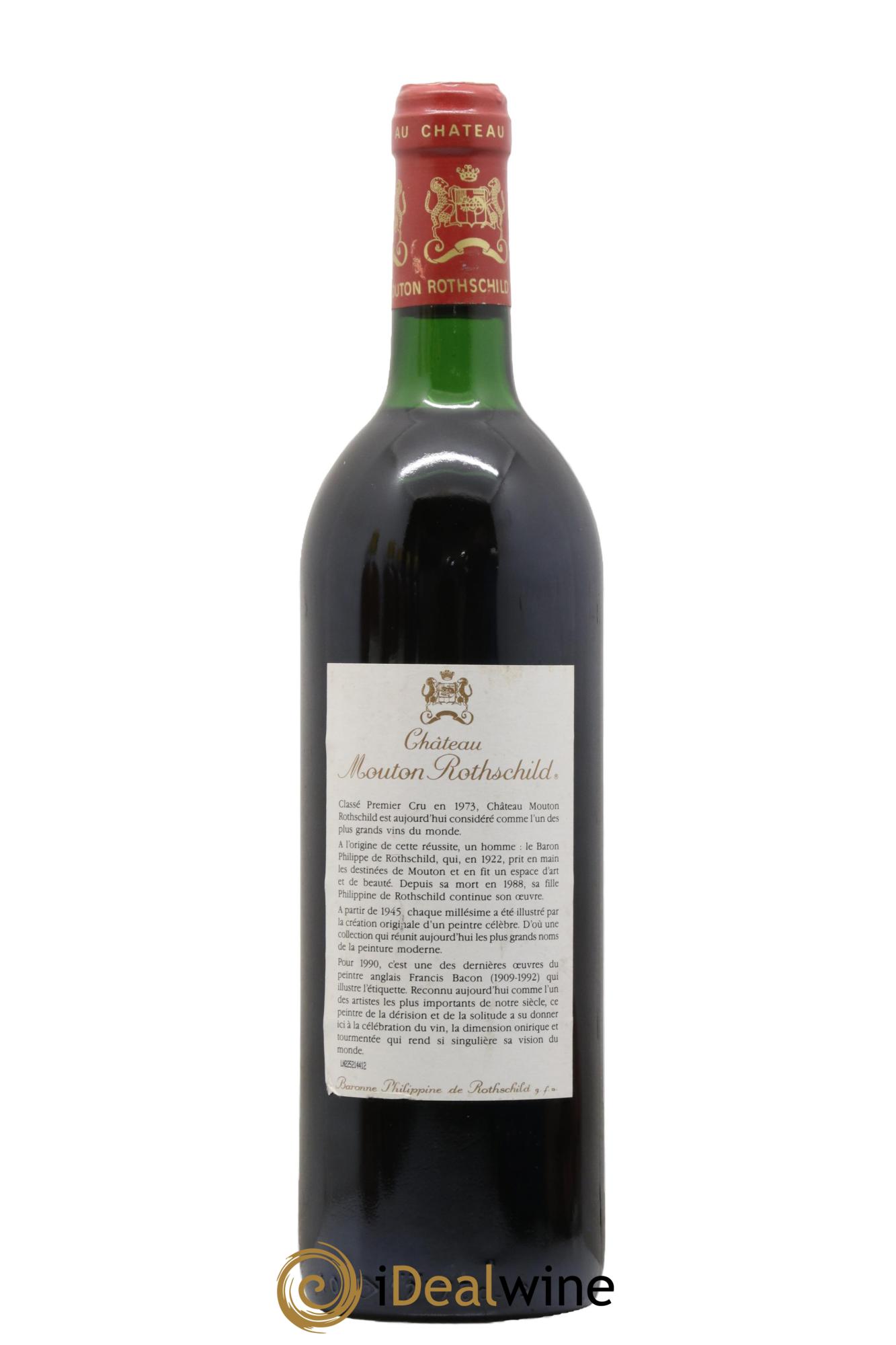 Château Mouton Rothschild 1er Grand Cru Classé 1990 - Lot de 1 bouteille - 1