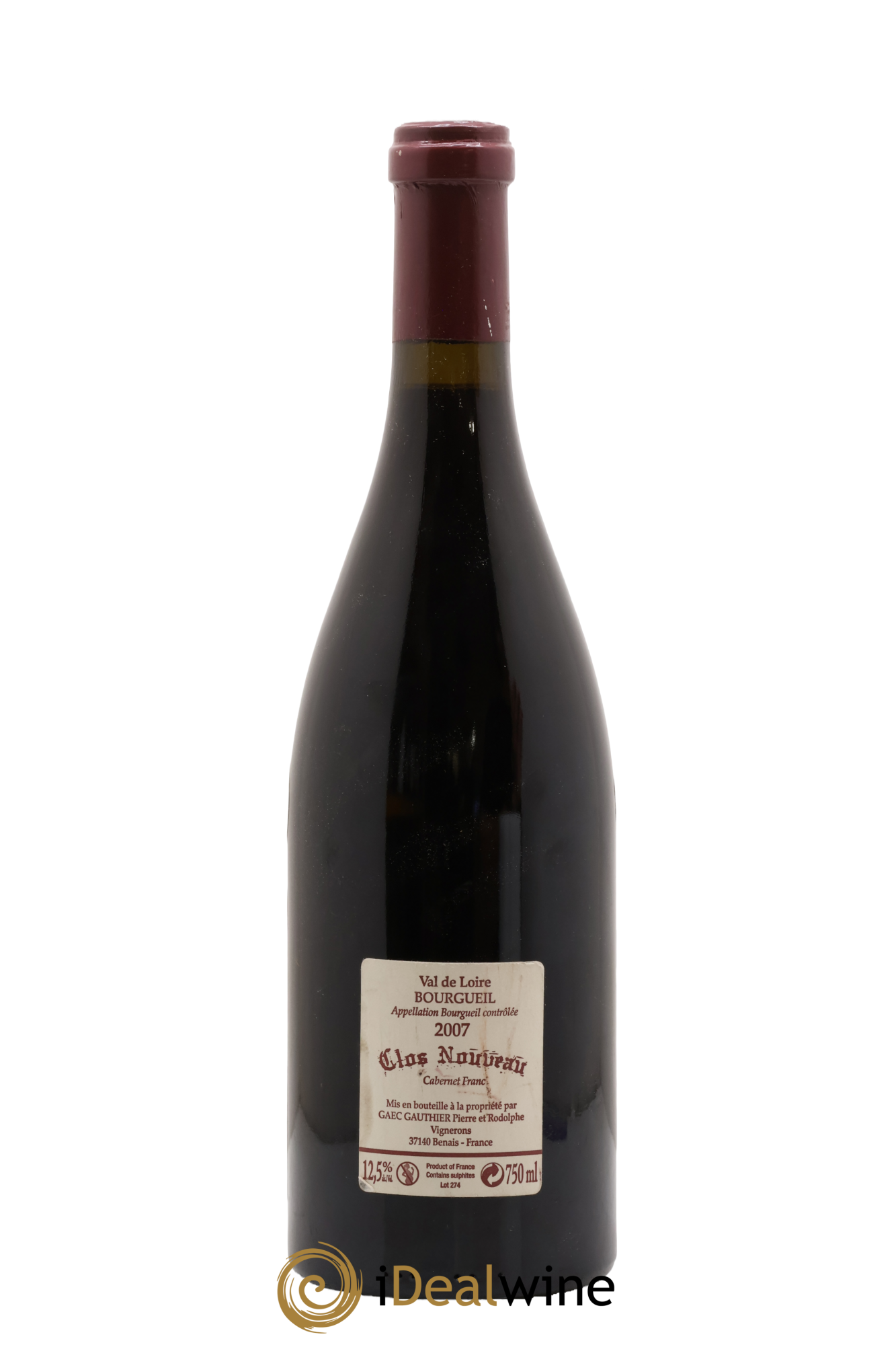 Bourgueil Clos Nouveau Domaine du Bel Air 2007 - Lot of 1 bottle - 1