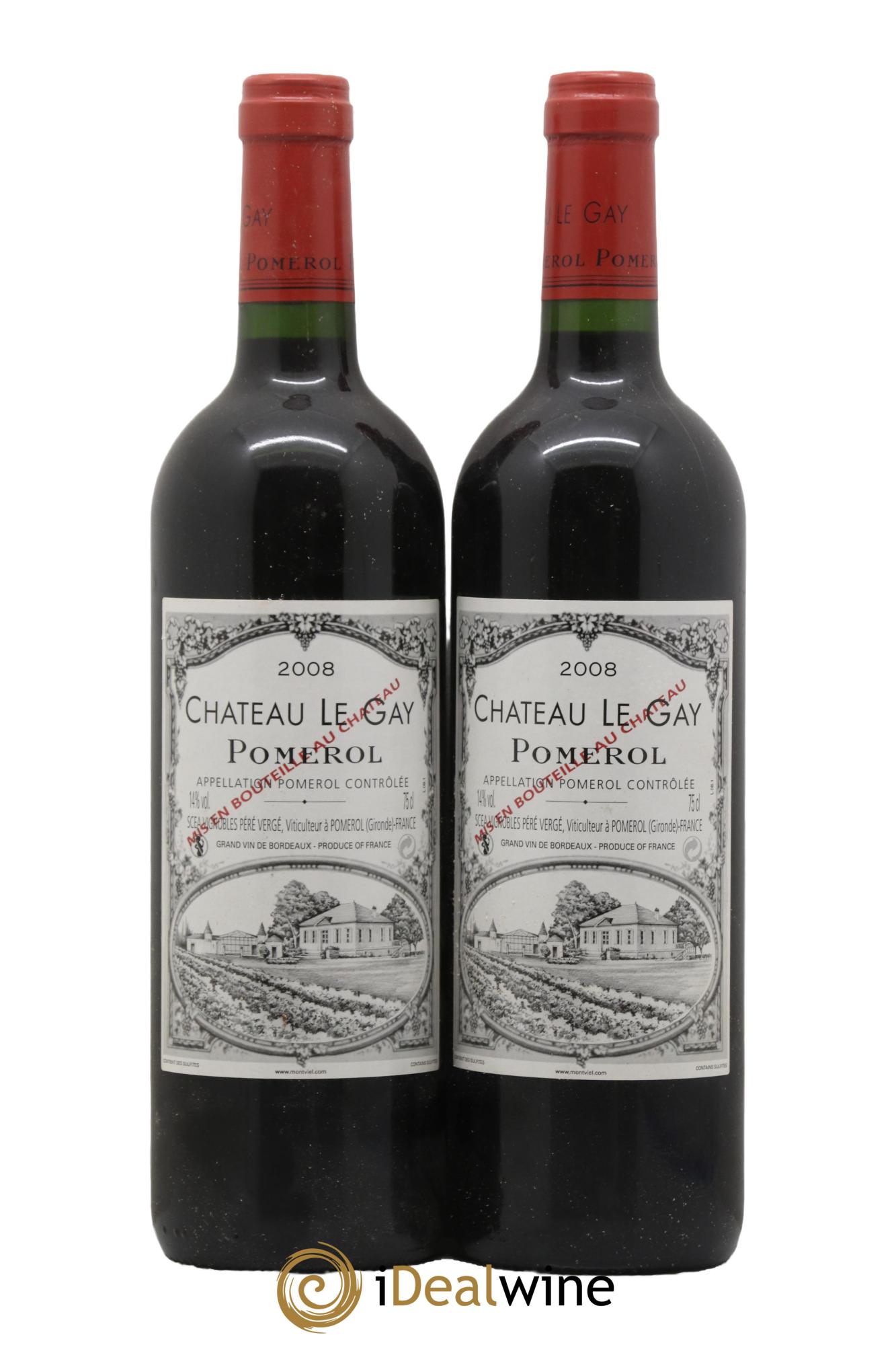 Château Le Gay 2008 - Lotto di 2 bottiglie - 0