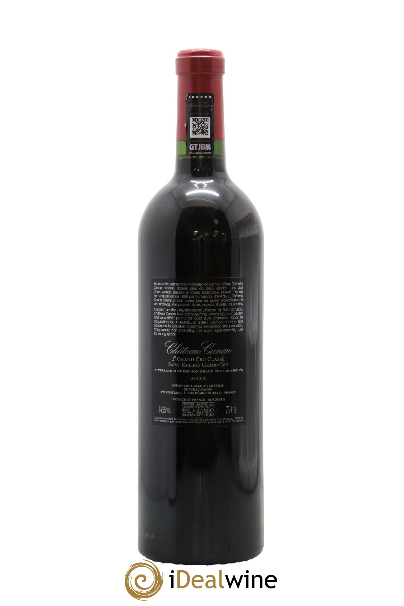 Château Canon 1er Grand Cru Classé B 2022 - Lot de 1 bouteille - 1