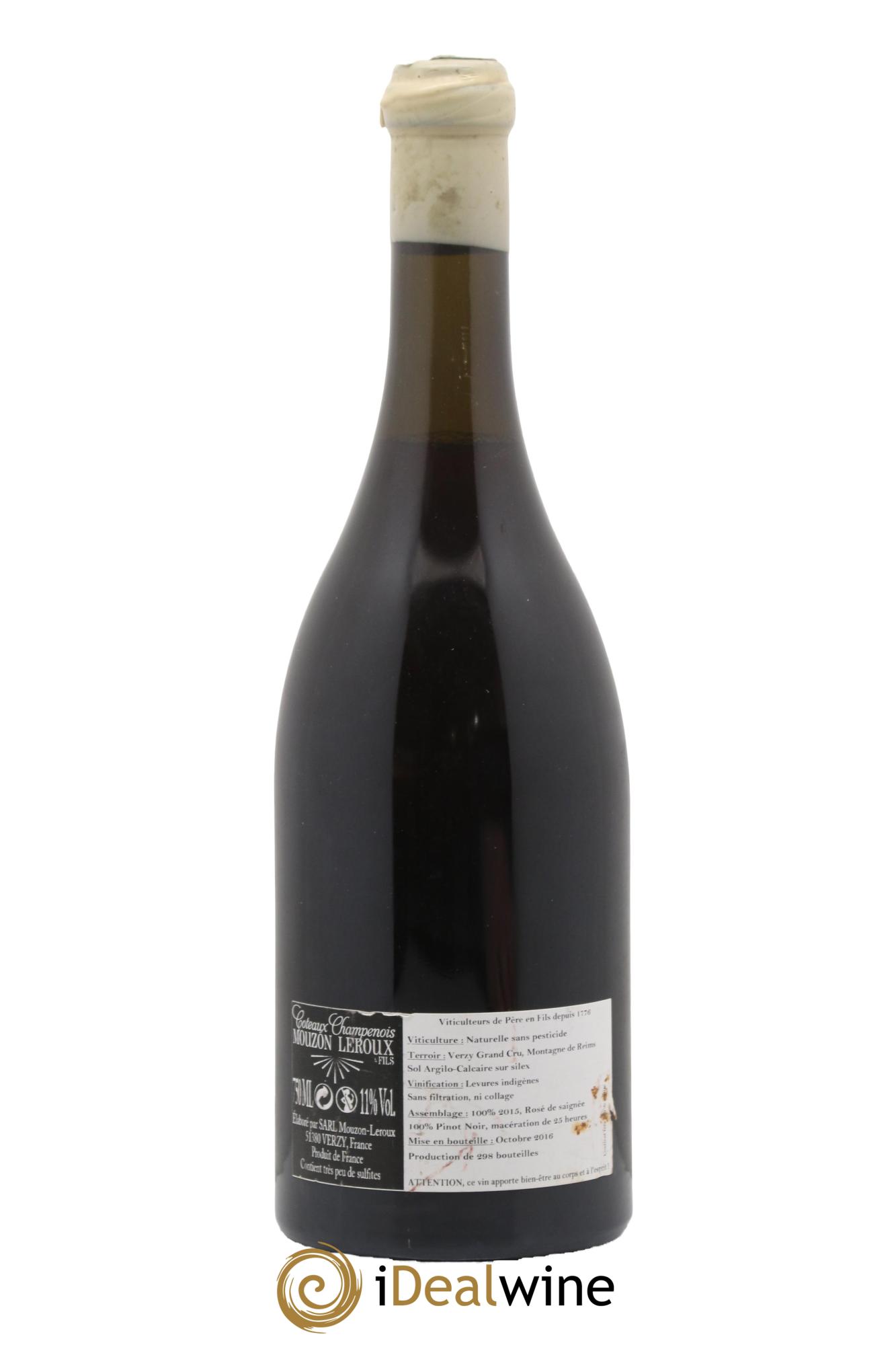 Coteaux Champenois Rosé De Saignée Mouzon-Leroux 2015 - Lot of 1 bottle - 1