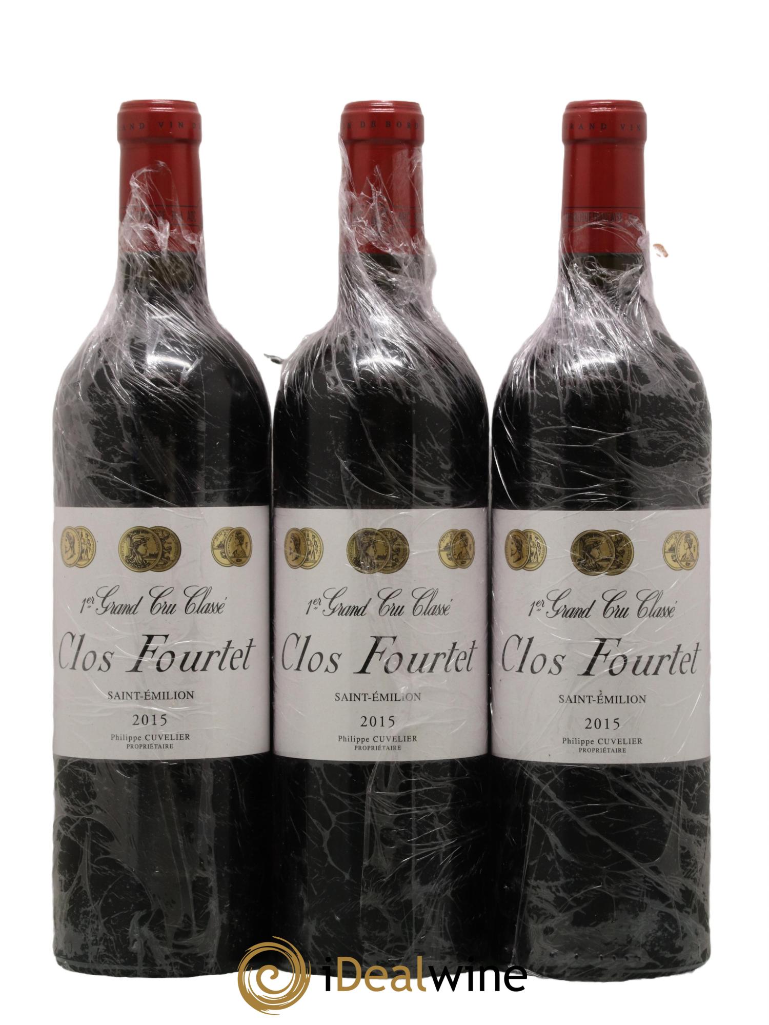 Clos Fourtet 1er Grand Cru Classé B 2015 - Lot de 3 bouteilles - 0