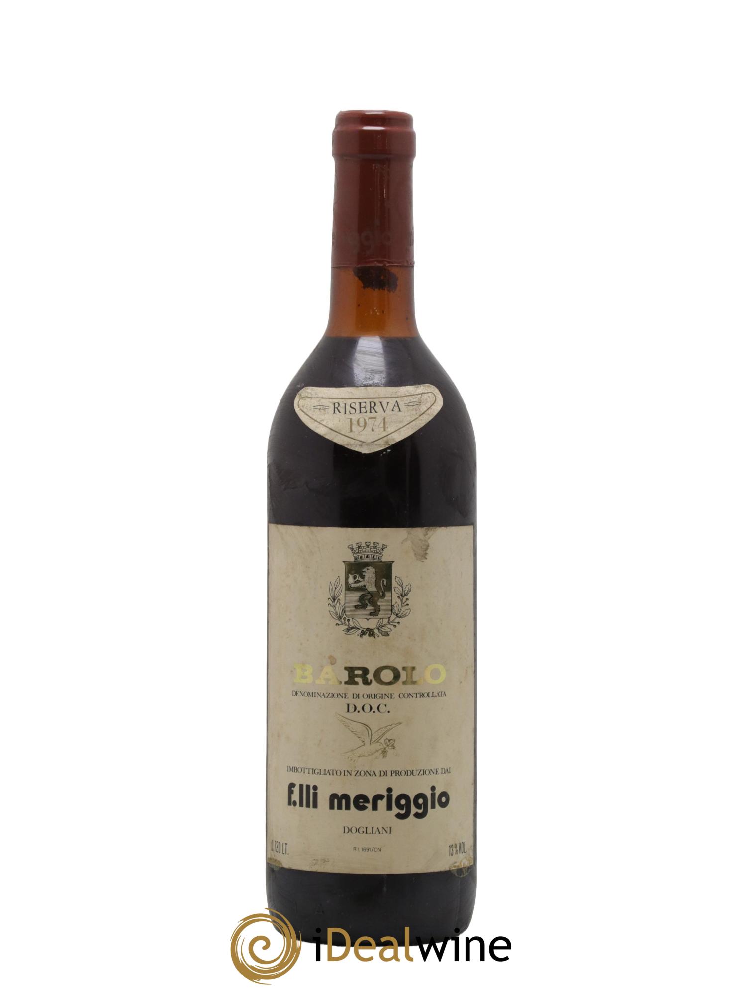 Barolo Riserva Fratelli Mariggio 1974 - Posten von 1 Flasche - 0
