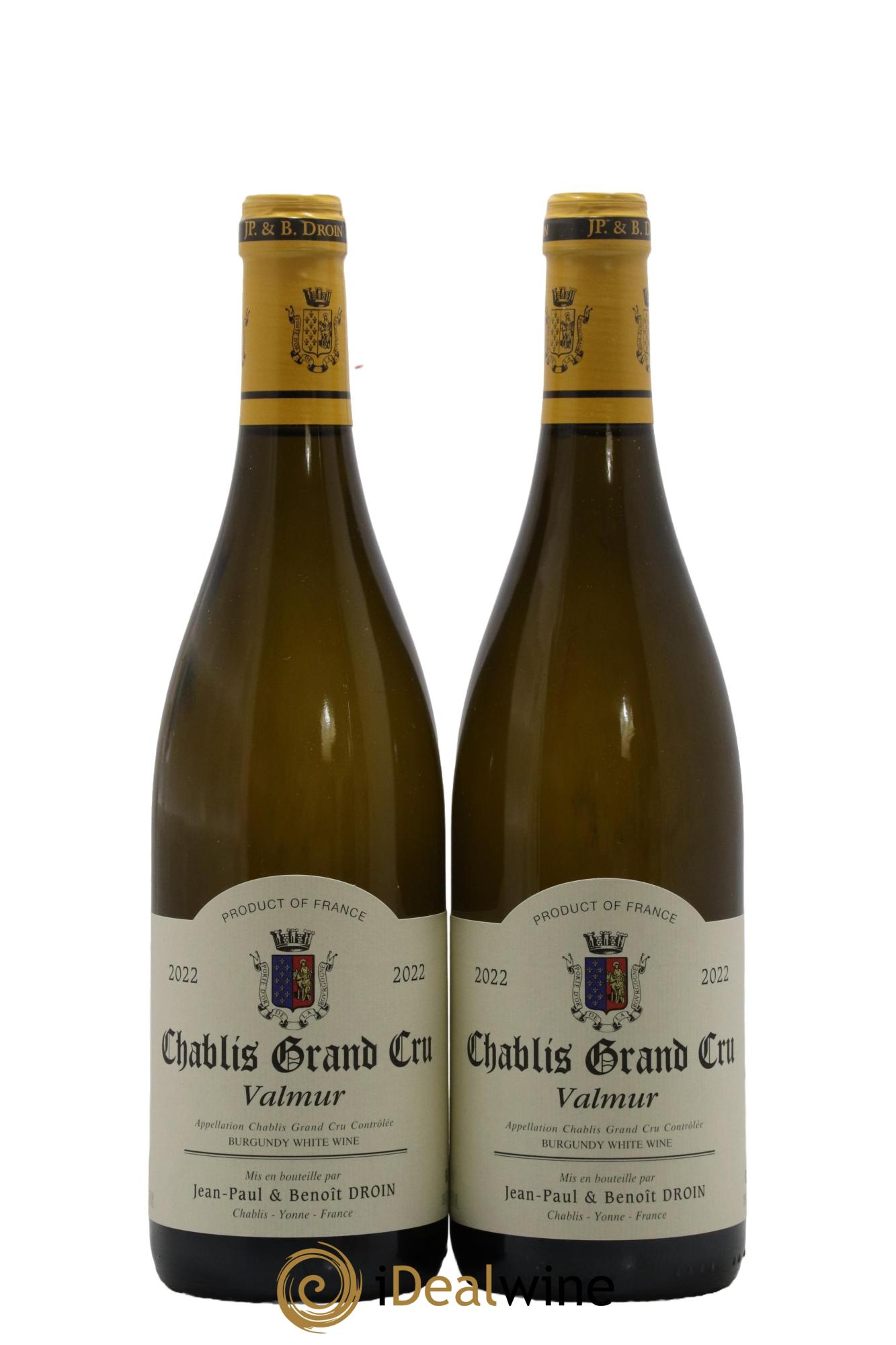 Chablis Grand Cru Valmur Jean-Paul & Benoît Droin (Domaine) 2022 - Lotto di 2 bottiglie - 0