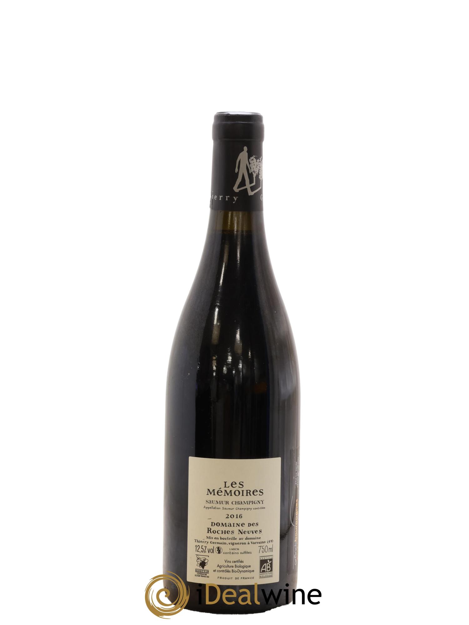 Saumur-Champigny Les Mémoires Domaine des Roches Neuves - Thierry Germain 2016 - Lot de 1 bouteille - 1