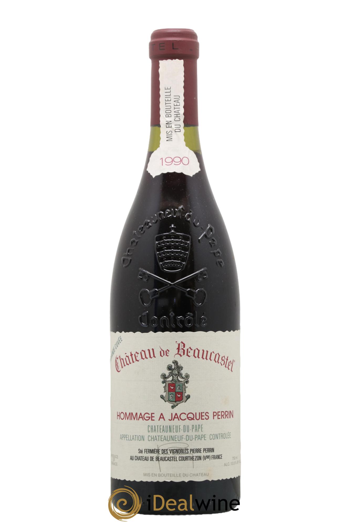 Châteauneuf-du-Pape Château de Beaucastel Hommage à Jacques Perrin Famille Perrin 1990 - Lot de 1 bouteille - 0