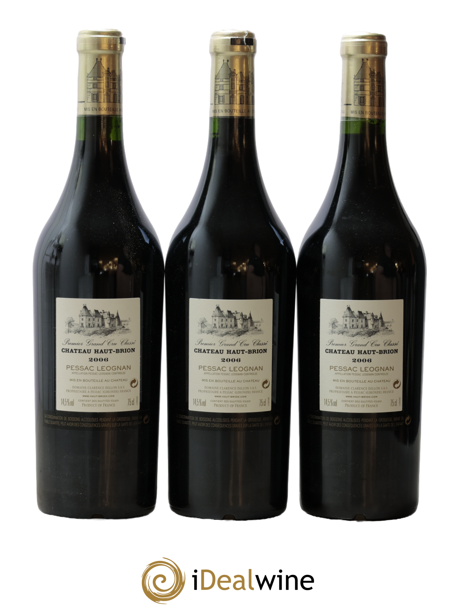 Château Haut Brion 1er Grand Cru Classé 2006 - Lot de 3 bouteilles - 1