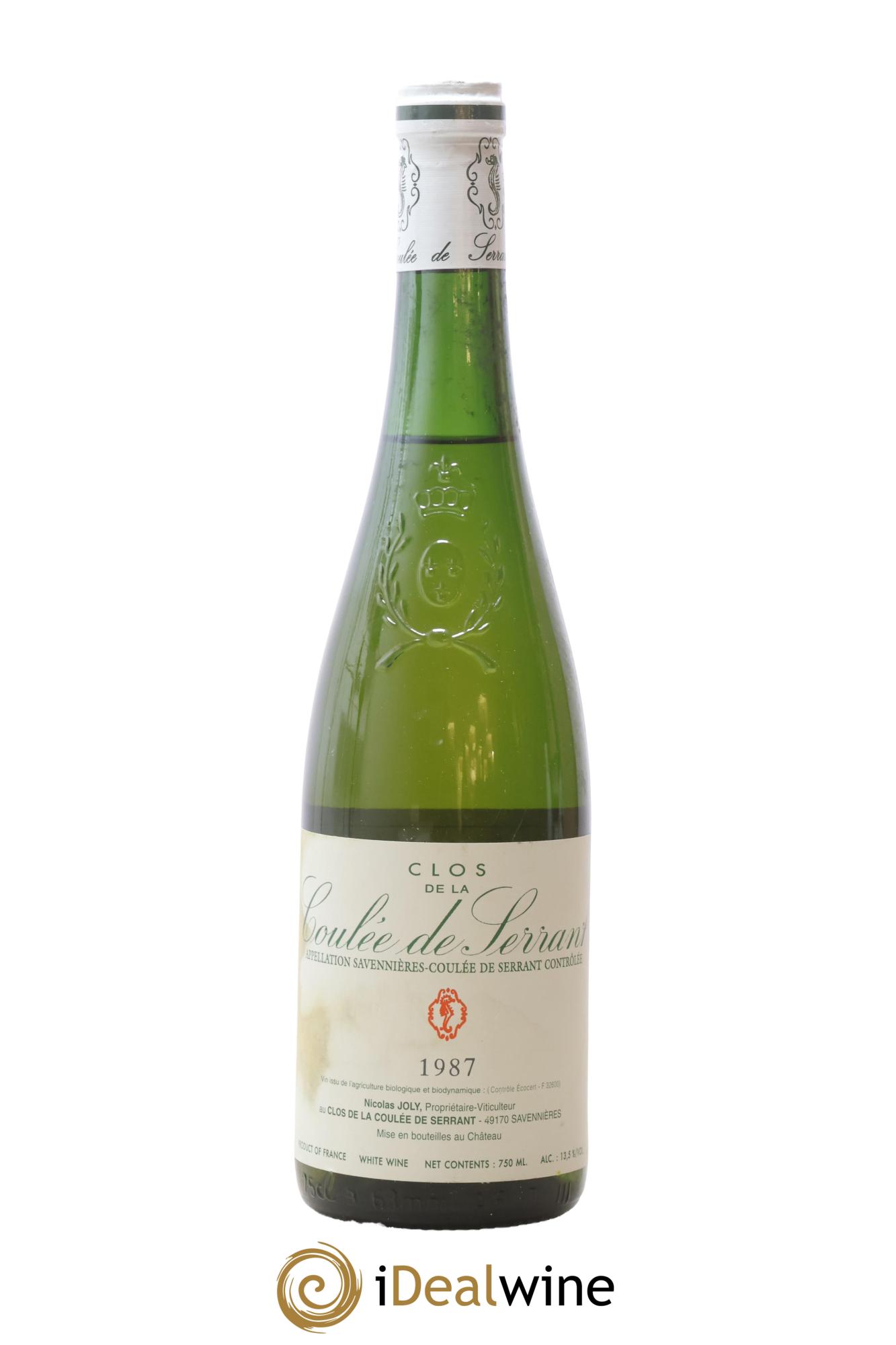 Savennières Clos de la Coulée de Serrant Vignobles de la Coulée de Serrant - Nicolas Joly 1987 - Lotto di 1 bottiglia - 0