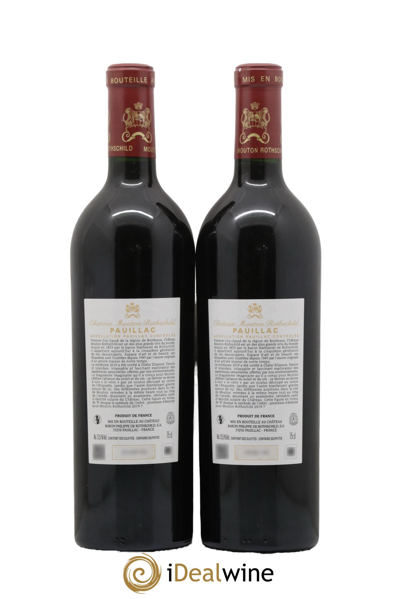 Château Mouton Rothschild 1er Grand Cru Classé 2019 - Lot de 2 bouteilles - 1