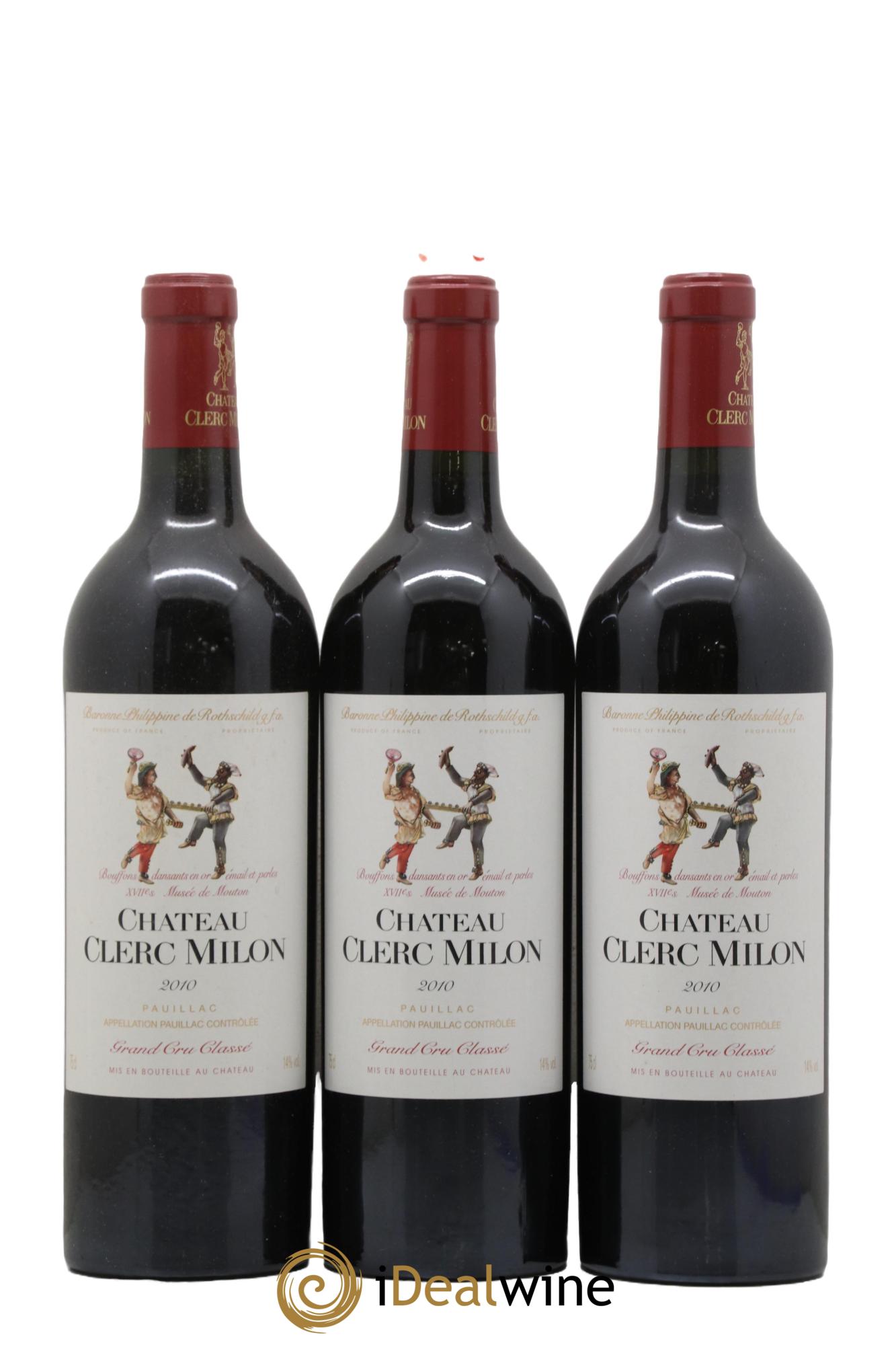 Château Clerc Milon 5ème Grand Cru Classé 2010 - Lotto di 3 bottiglie - 0