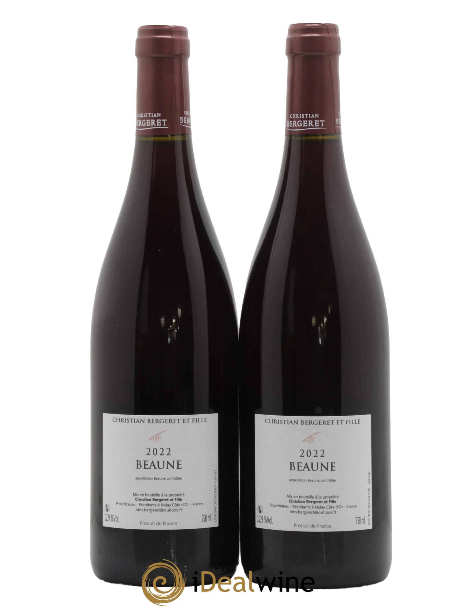 Beaune Christian Bergeret 2022 - Lotto di 2 bottiglie - 1