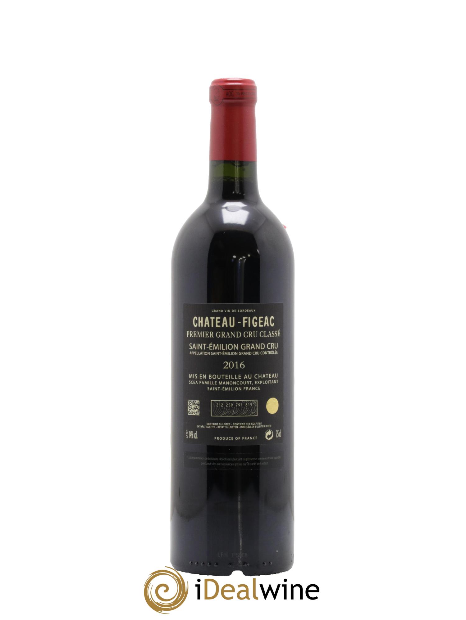 Château Figeac 1er Grand Cru Classé A 2016 - Lot of 1 bottle - 1