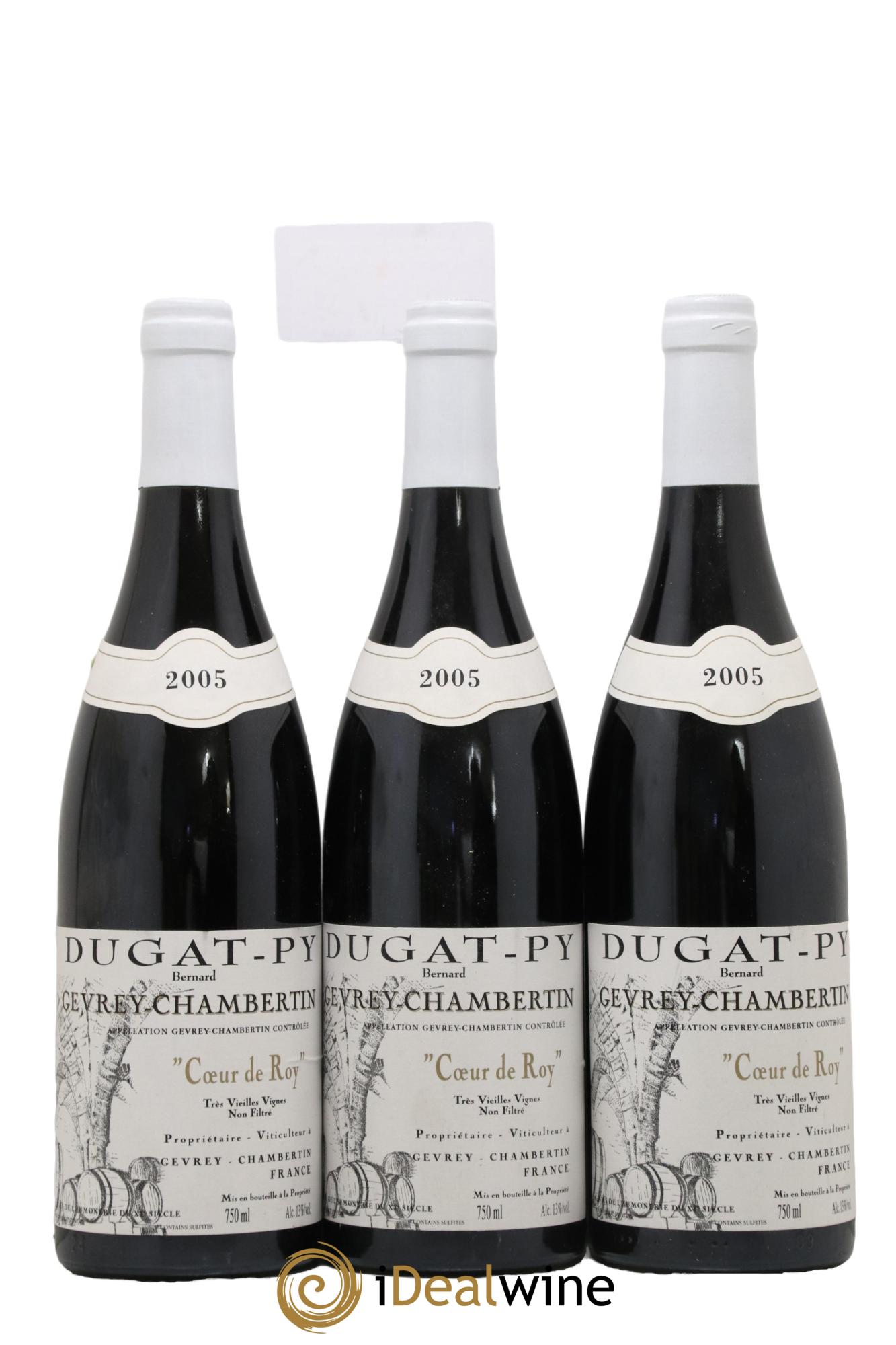 Gevrey-Chambertin Coeur de Roy Très Vieilles Vignes Dugat-Py 2005 - Lot de 3 bouteilles - 0