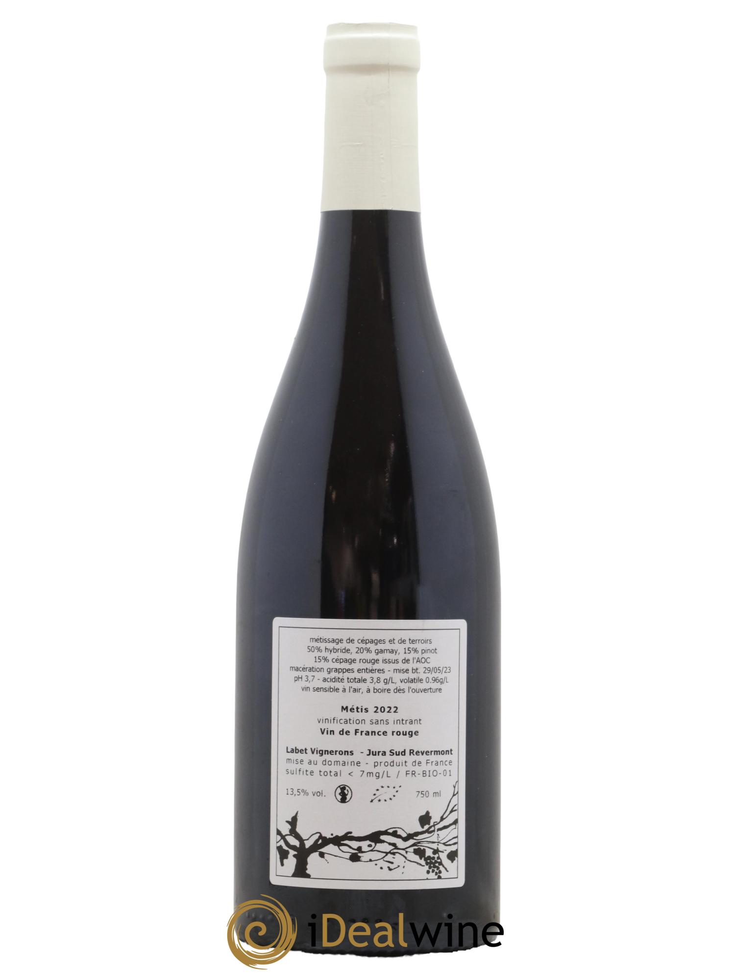 Vin de France Métis Romain - Julien - Charline Labet 2022 - Lot de 1 bouteille - 1