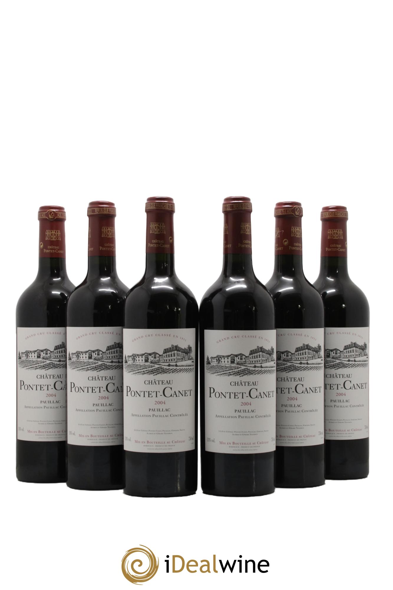 Château Pontet Canet 5ème Grand Cru Classé 2004 - Lot de 6 bouteilles - 0